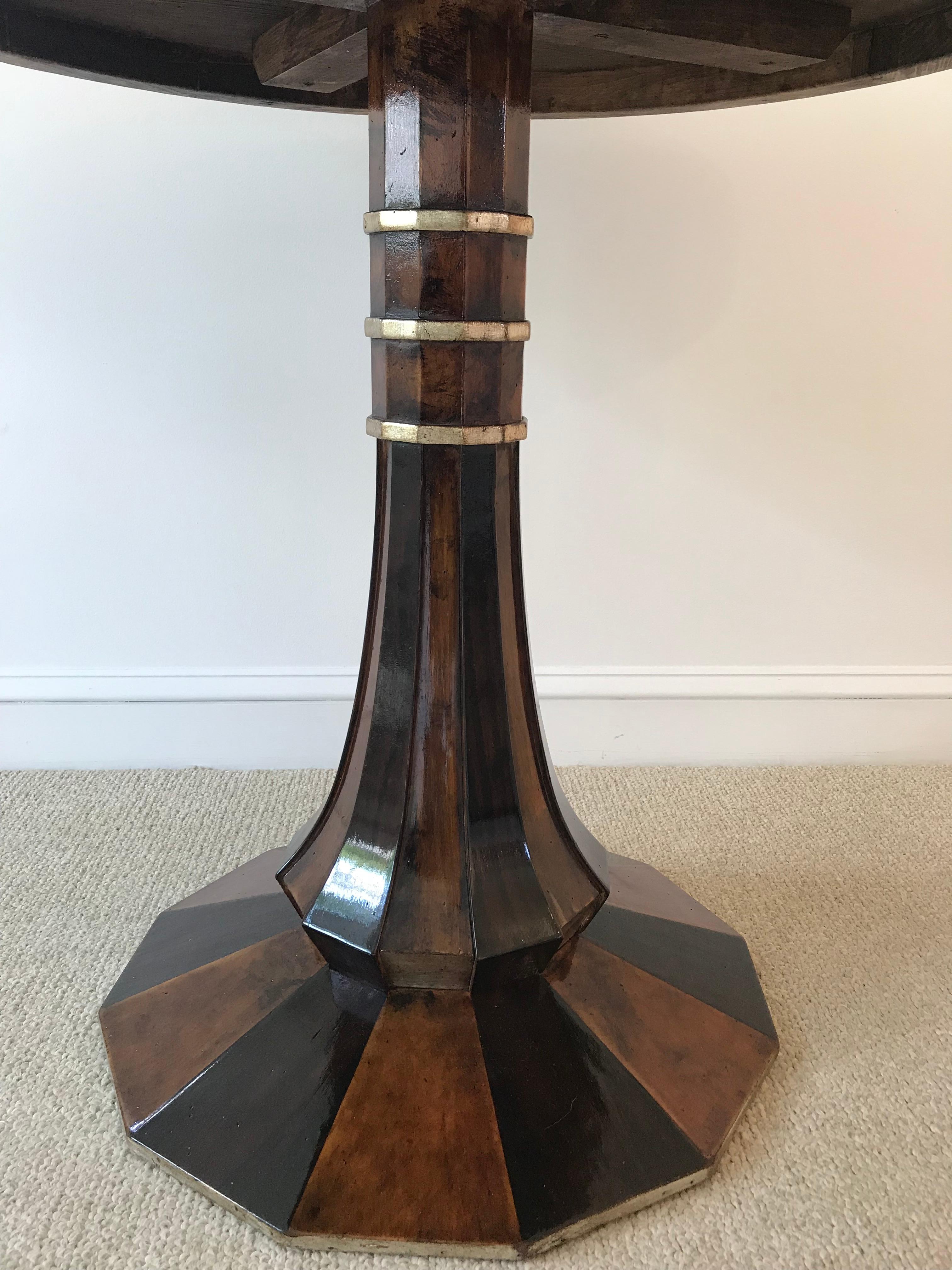 Inlay Mahogany Inlaid Center/Side Table Attributed to Lorin Marsh For Sale