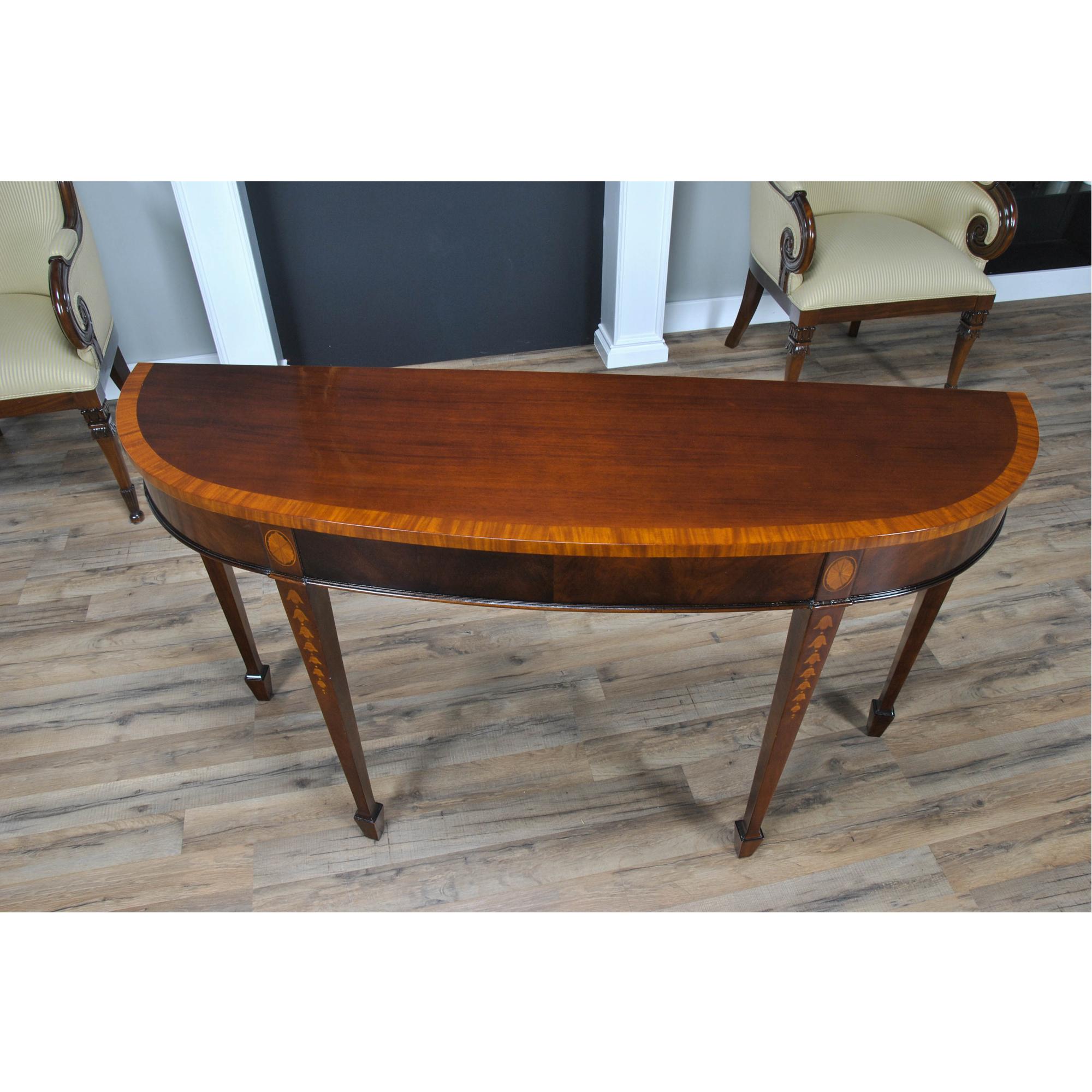 Mahogany Inlaid Console  In New Condition For Sale In Annville, PA