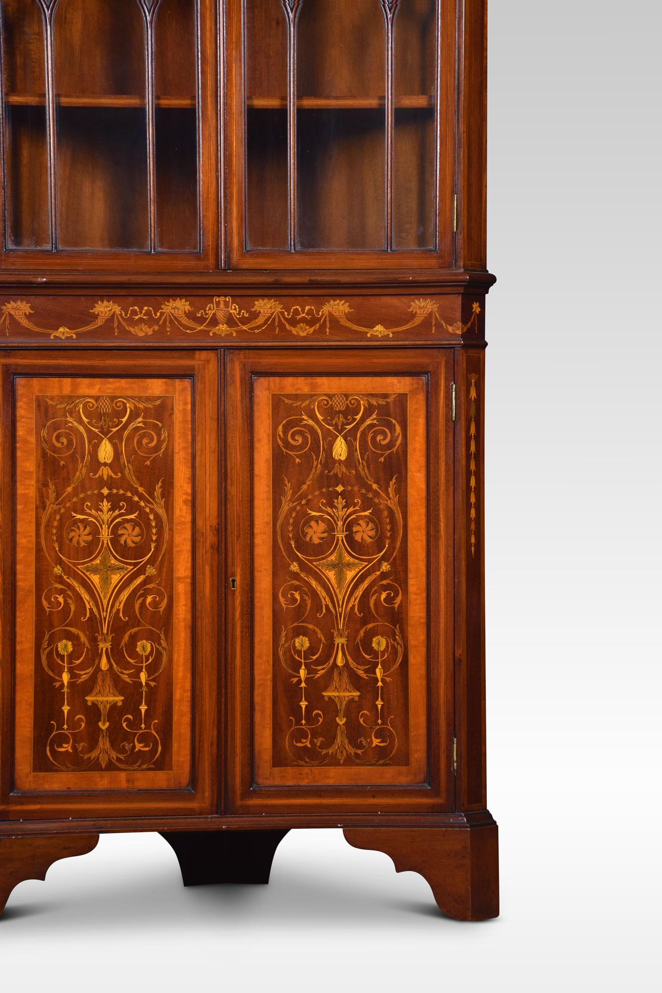 British Mahogany Inlaid Corner Cabinet