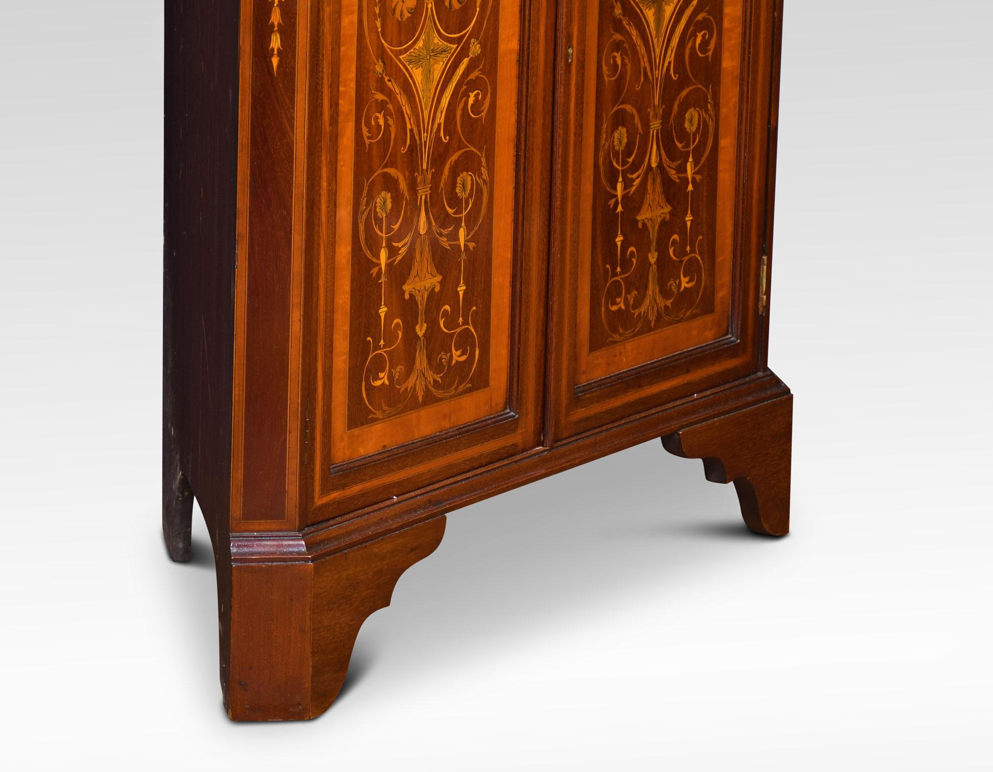 19th Century Mahogany Inlaid Corner Cabinet For Sale