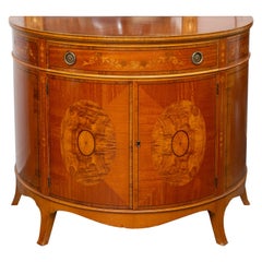 Mahogany Inlaid Demilune Cabinet