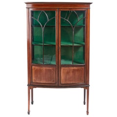 Antique Mahogany Inlaid Display Cabinet, circa 1900