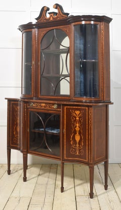 Mahogany inlaid display cabinet