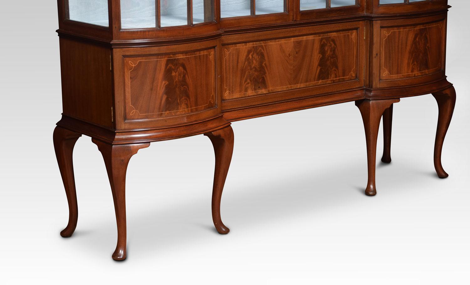 20th Century Mahogany Inlaid Display Cabinet