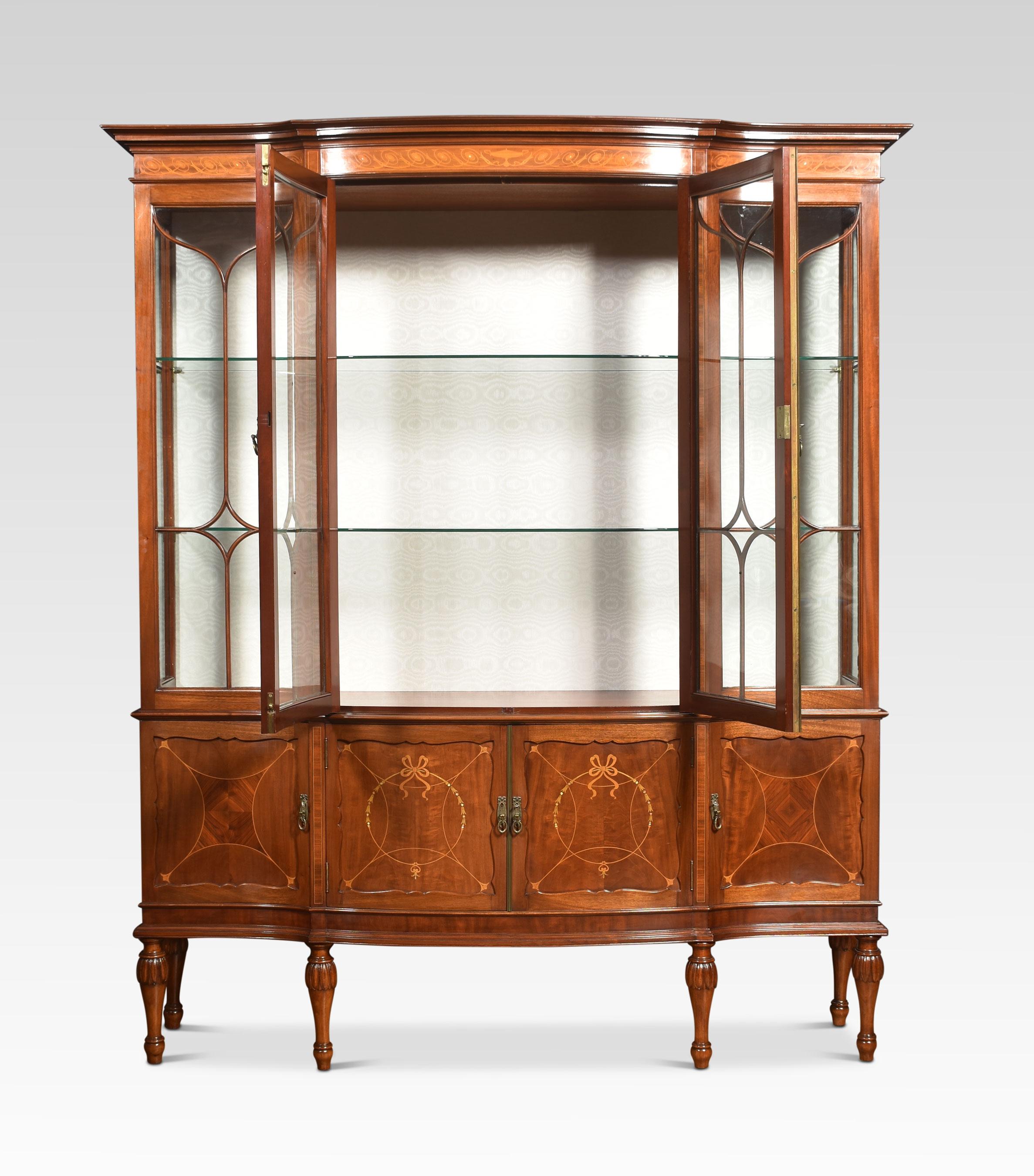 20th Century Mahogany Inlaid Display Cabinet