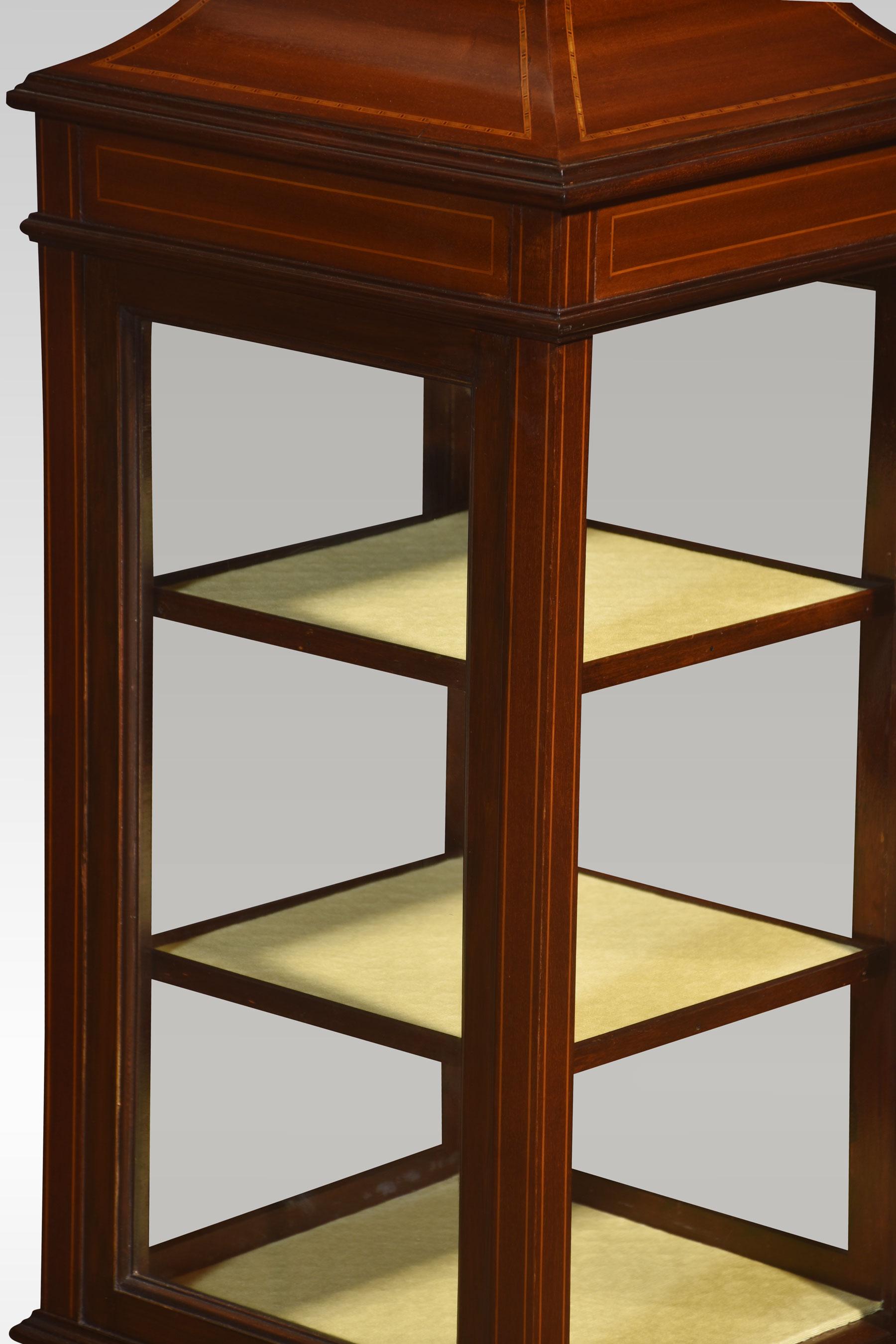 20th Century Mahogany inlaid display cabinet For Sale