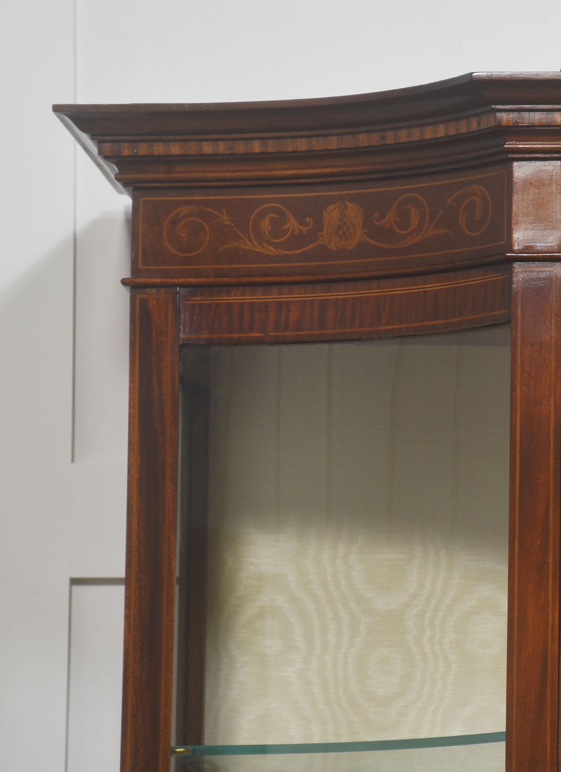 20th Century Mahogany inlaid display cabinet For Sale