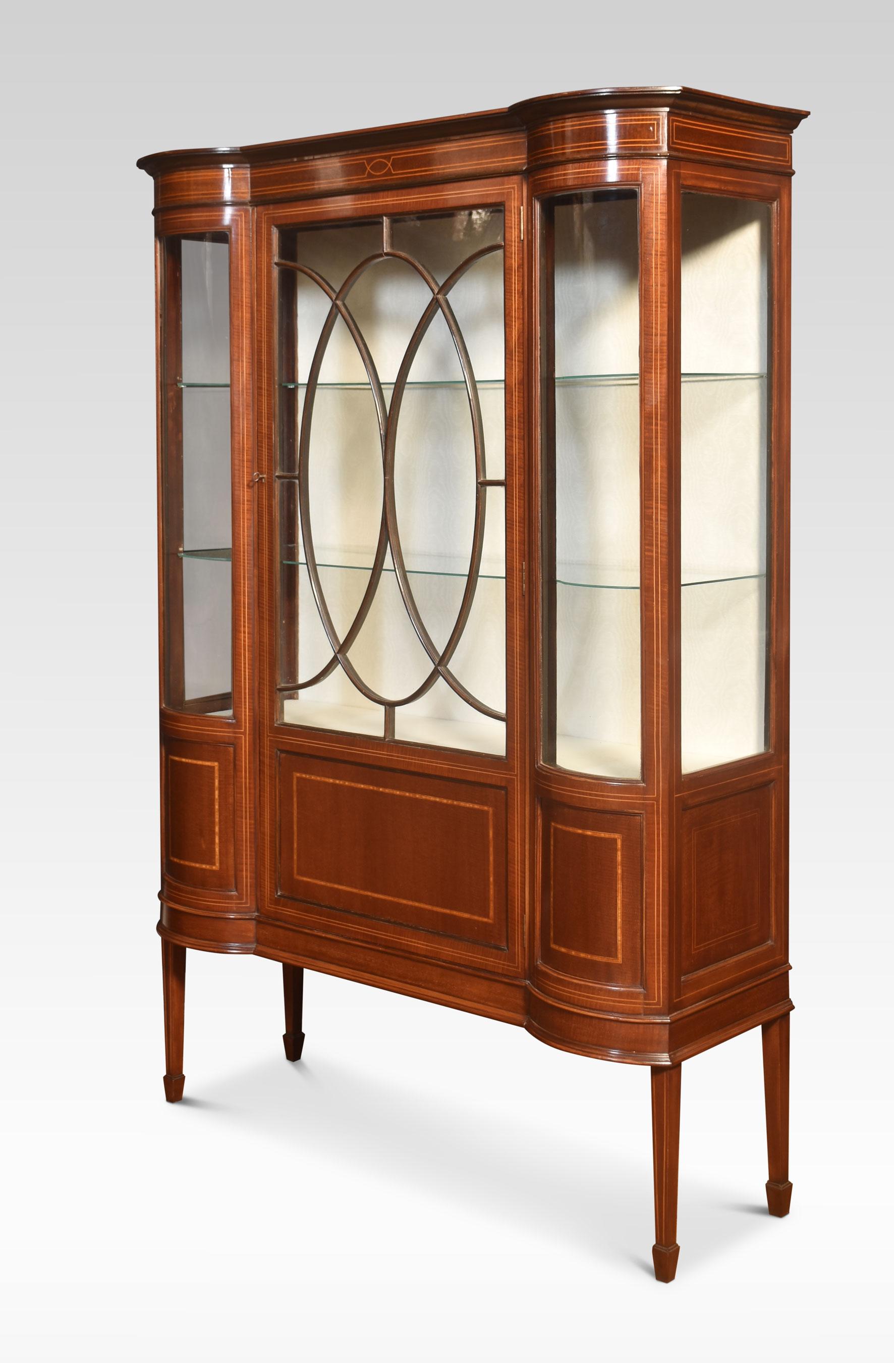 Mahogany inlaid display cabinet 1