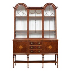 Antique Mahogany Inlaid Display Cabinet