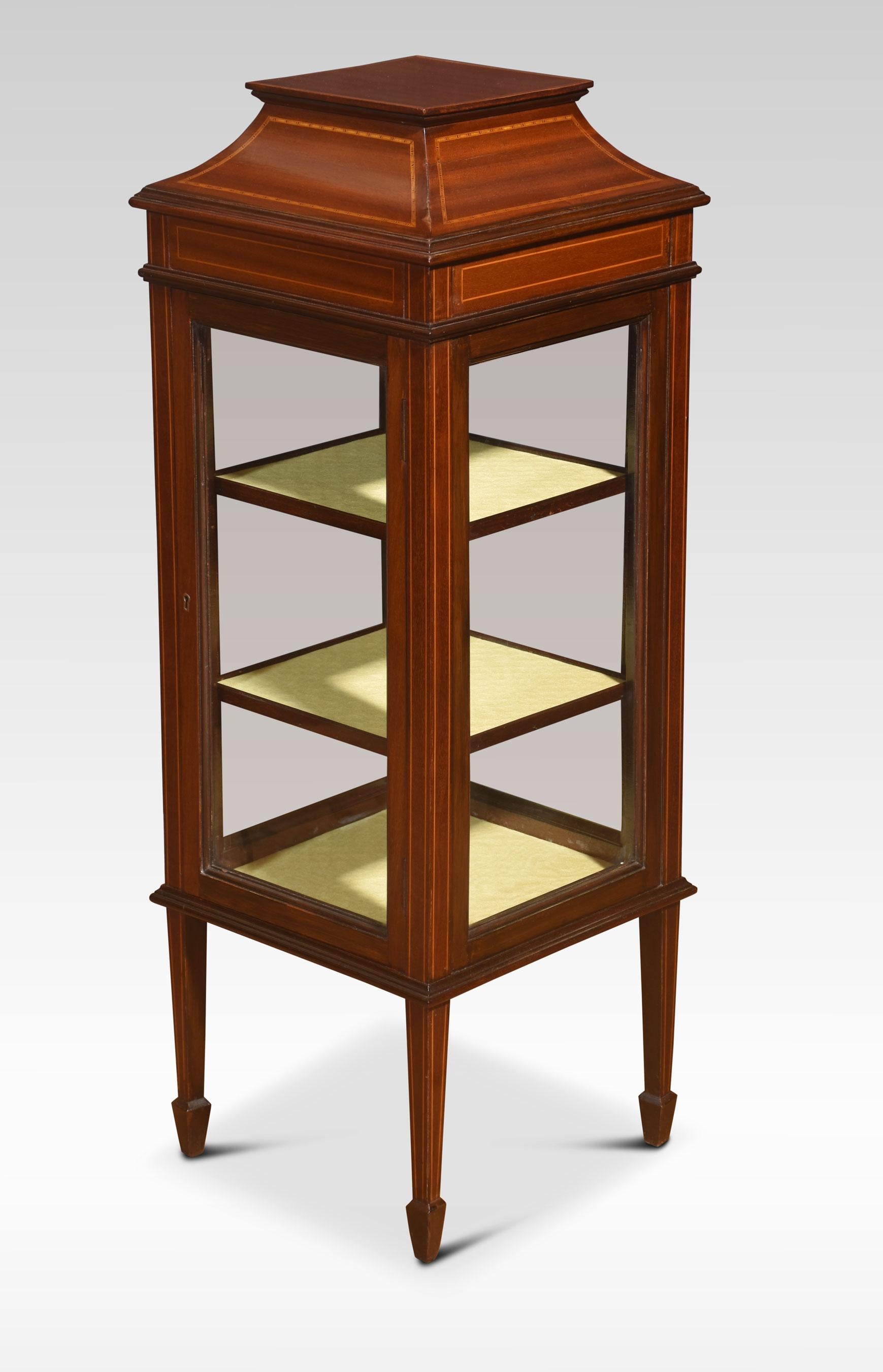 Mahogany inlaid display cabinet For Sale