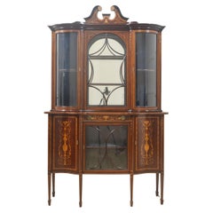 Antique Mahogany inlaid display cabinet