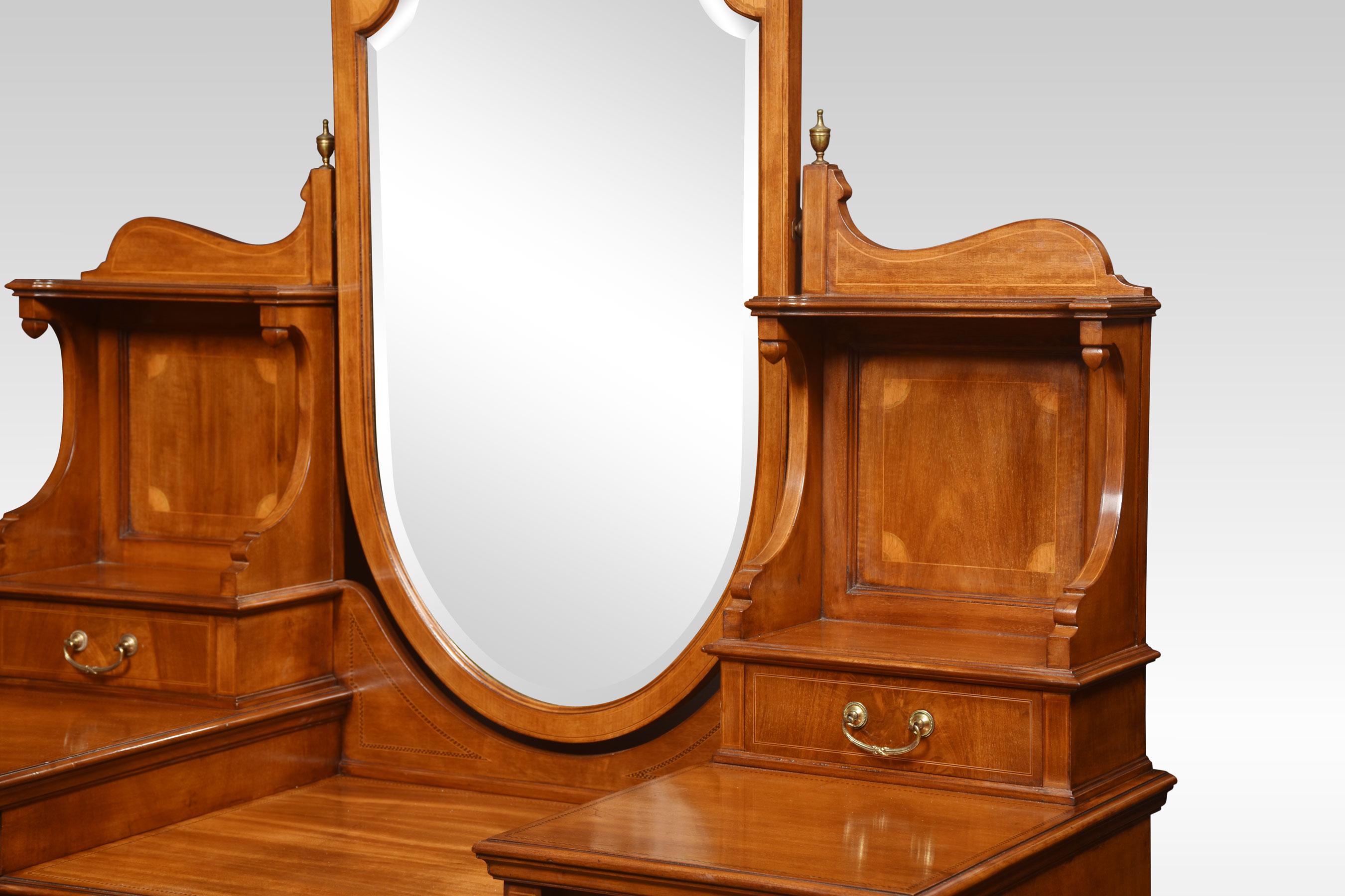 Mahogany Inlaid Dressing Table For Sale 3