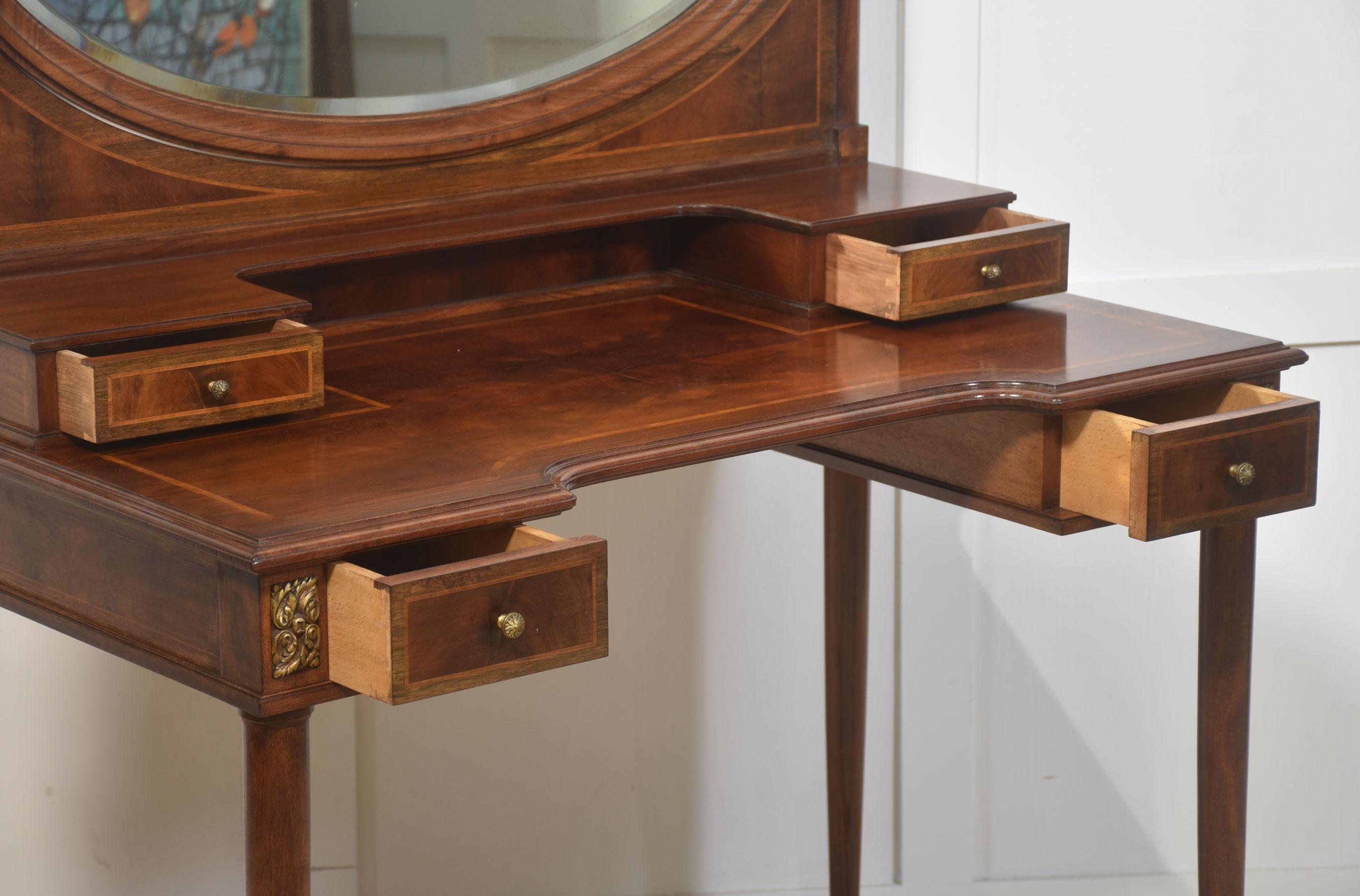 Mahogany inlaid dressing table For Sale 5