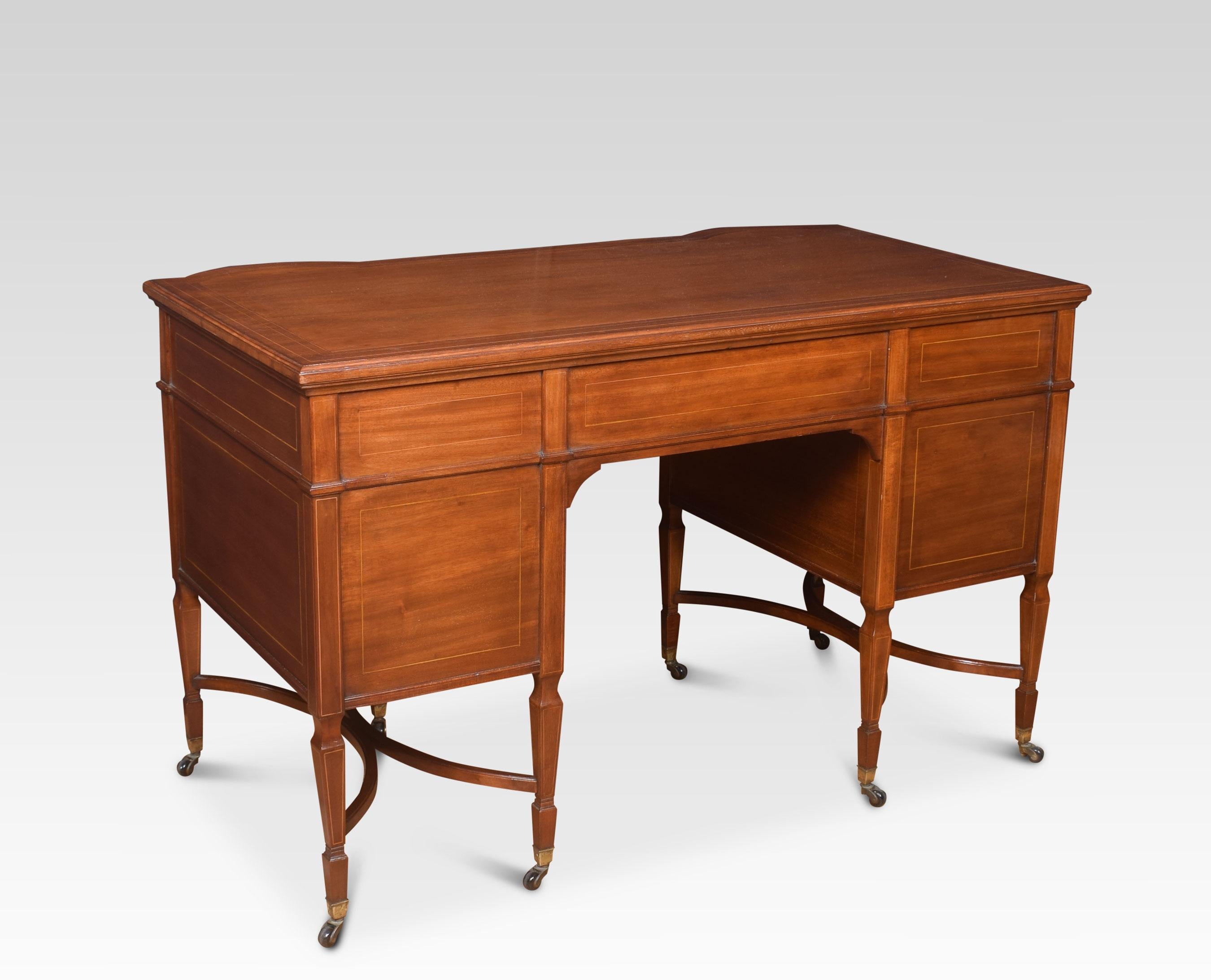 20th Century Mahogany Inlaid Dressing Table