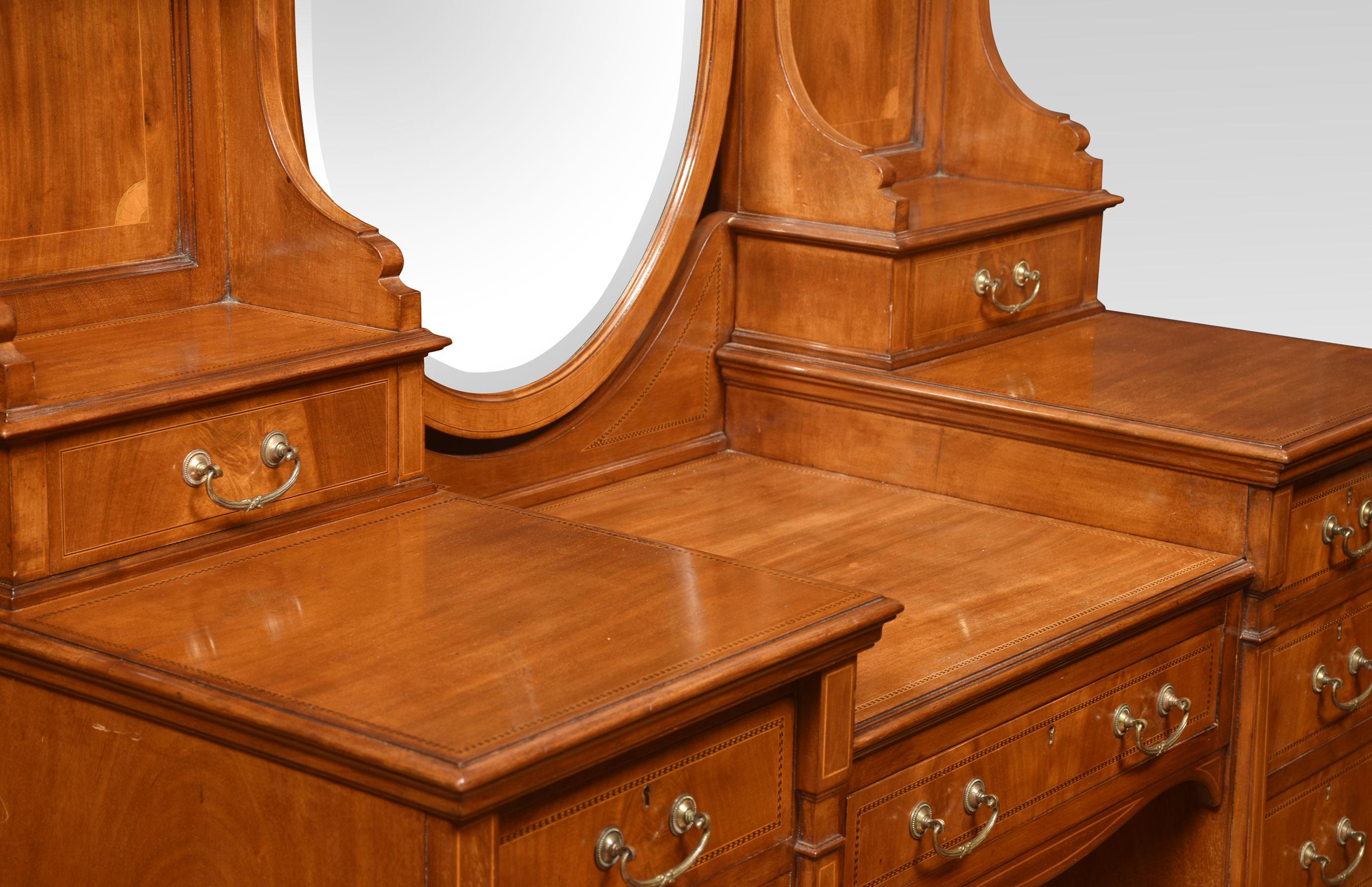 20th Century Mahogany Inlaid Dressing Table For Sale