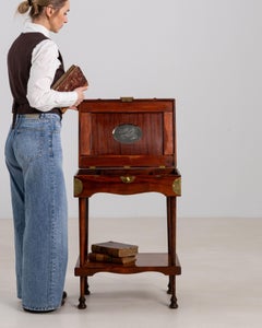 Mahogany Inlaid Dressmaker's Table With Brass Details