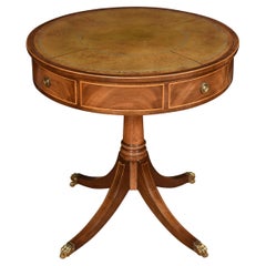 Mahogany Inlaid Drum Table