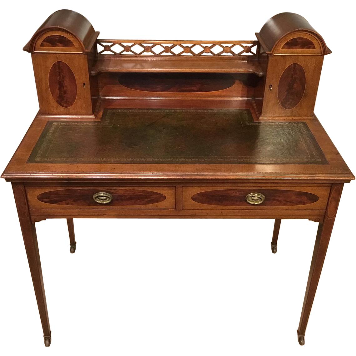 Mahogany Inlaid Edwardian Period Ladies Writing Table
