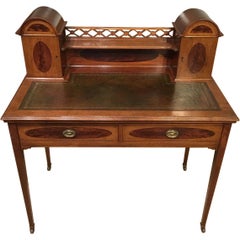 Antique Mahogany Inlaid Edwardian Period Ladies Writing Table