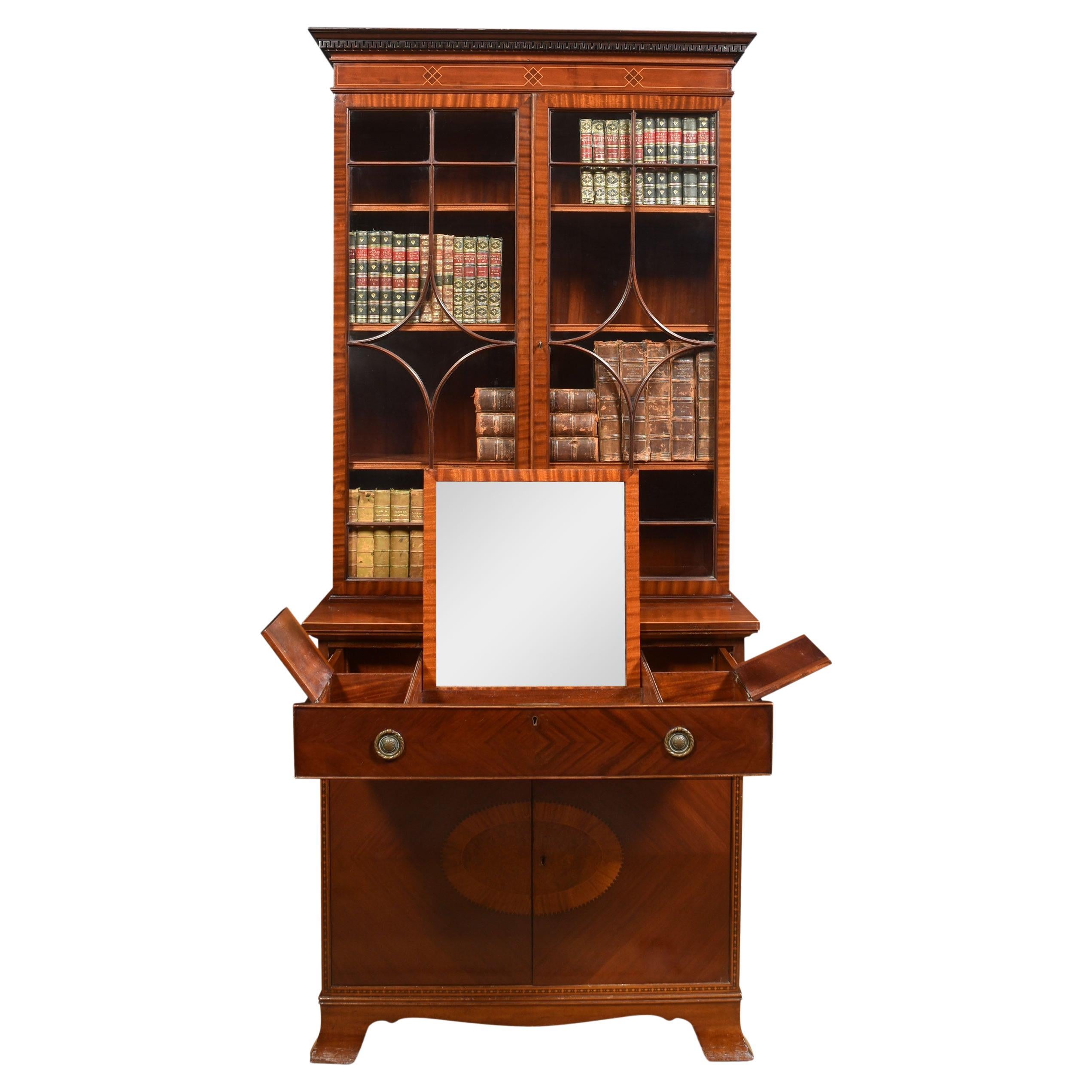 Mahogany Inlaid Gentlemen’s Bookcase