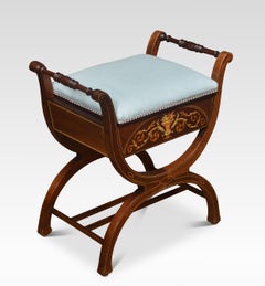 Mahogany Inlaid Piano Stool