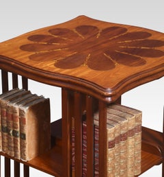 Mahogany inlaid revolving bookcase