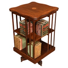 Mahogany Inlaid Revolving Bookcase