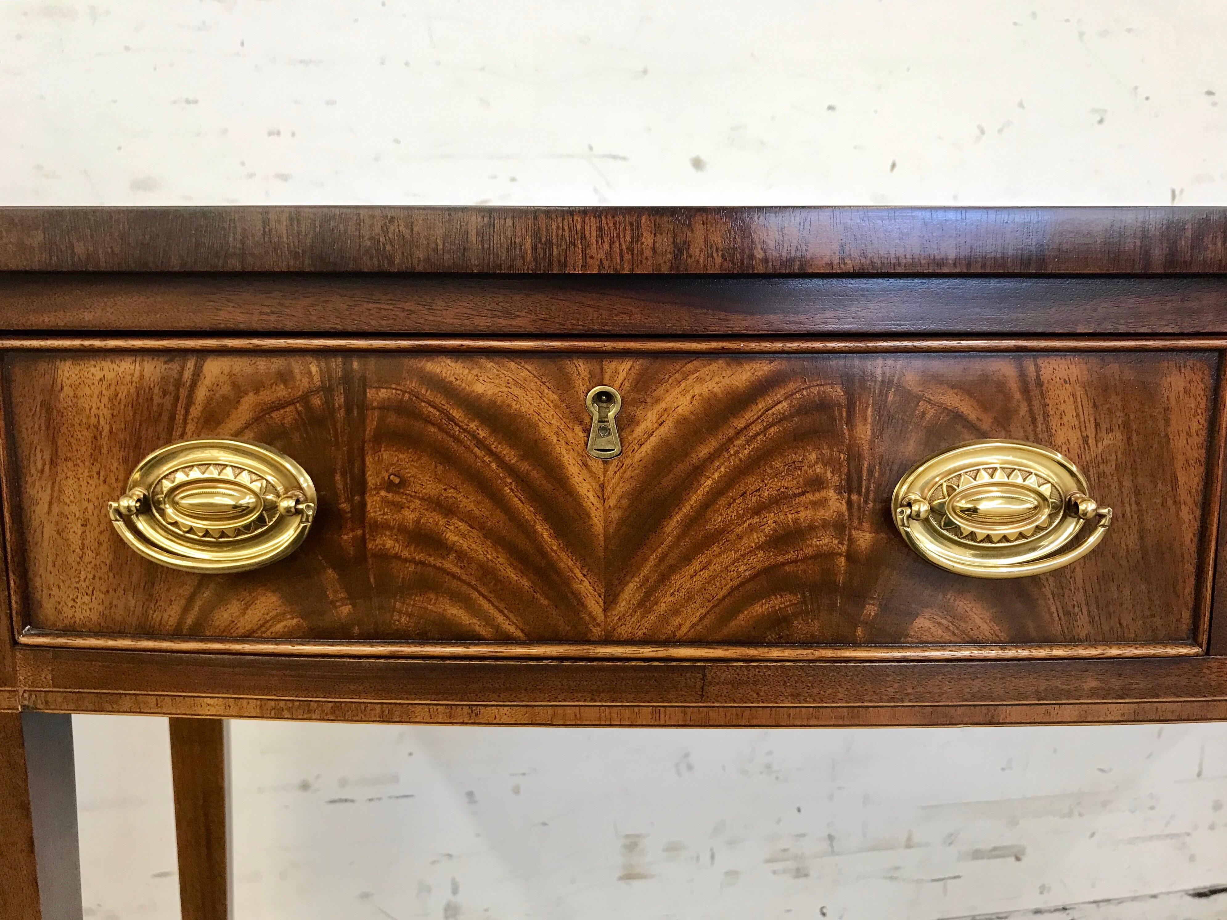 American Mahogany Inlaid Sideboard Server Console Table