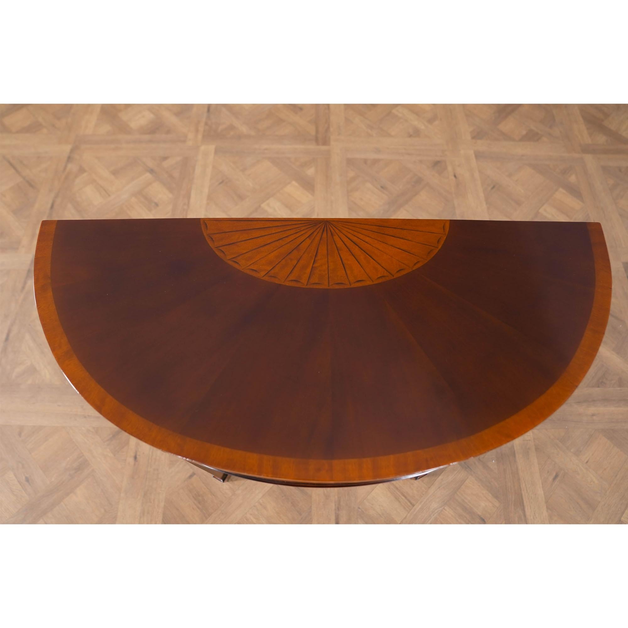 Mahogany Inlaid Sunburst Console For Sale 2