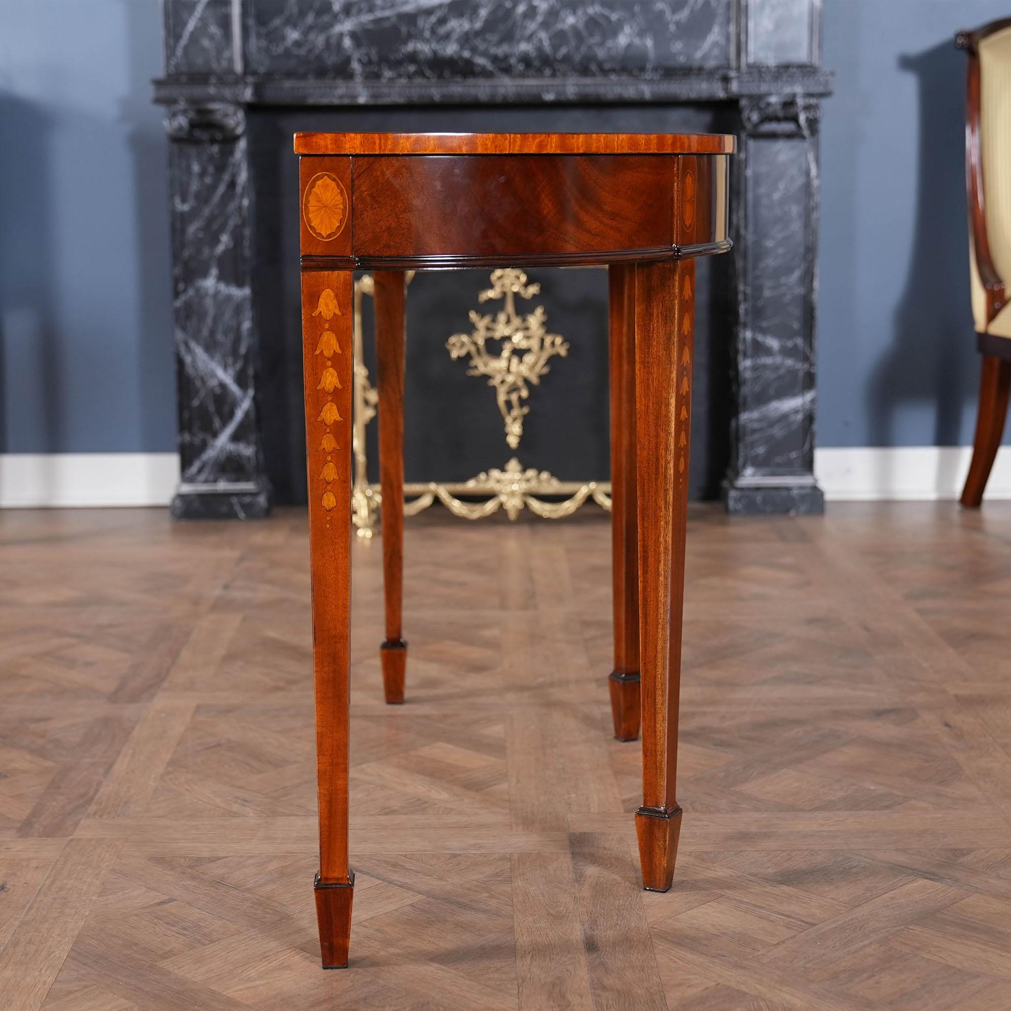 Mahogany Inlaid Sunburst Console For Sale 4