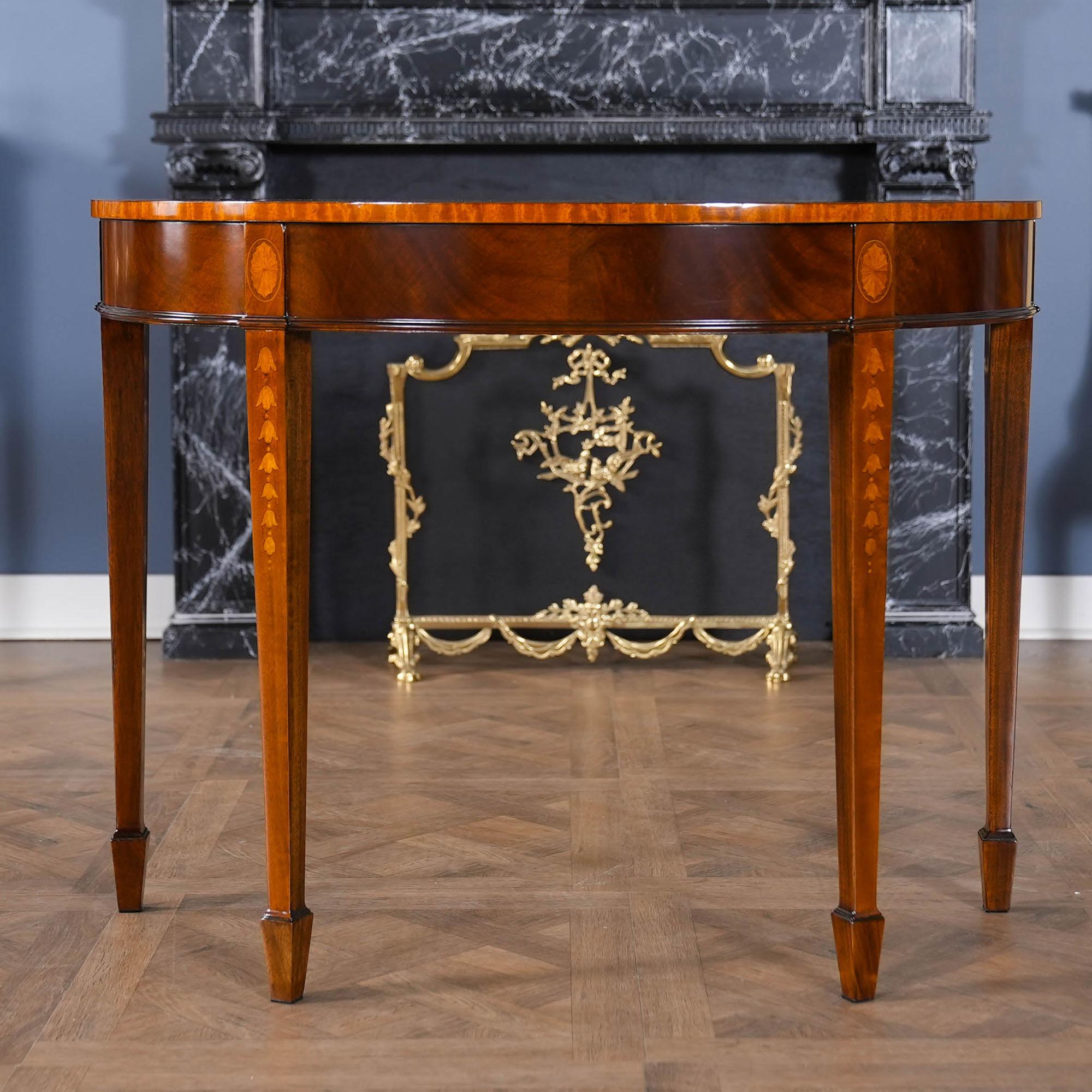Hepplewhite Mahogany Inlaid Sunburst Console For Sale