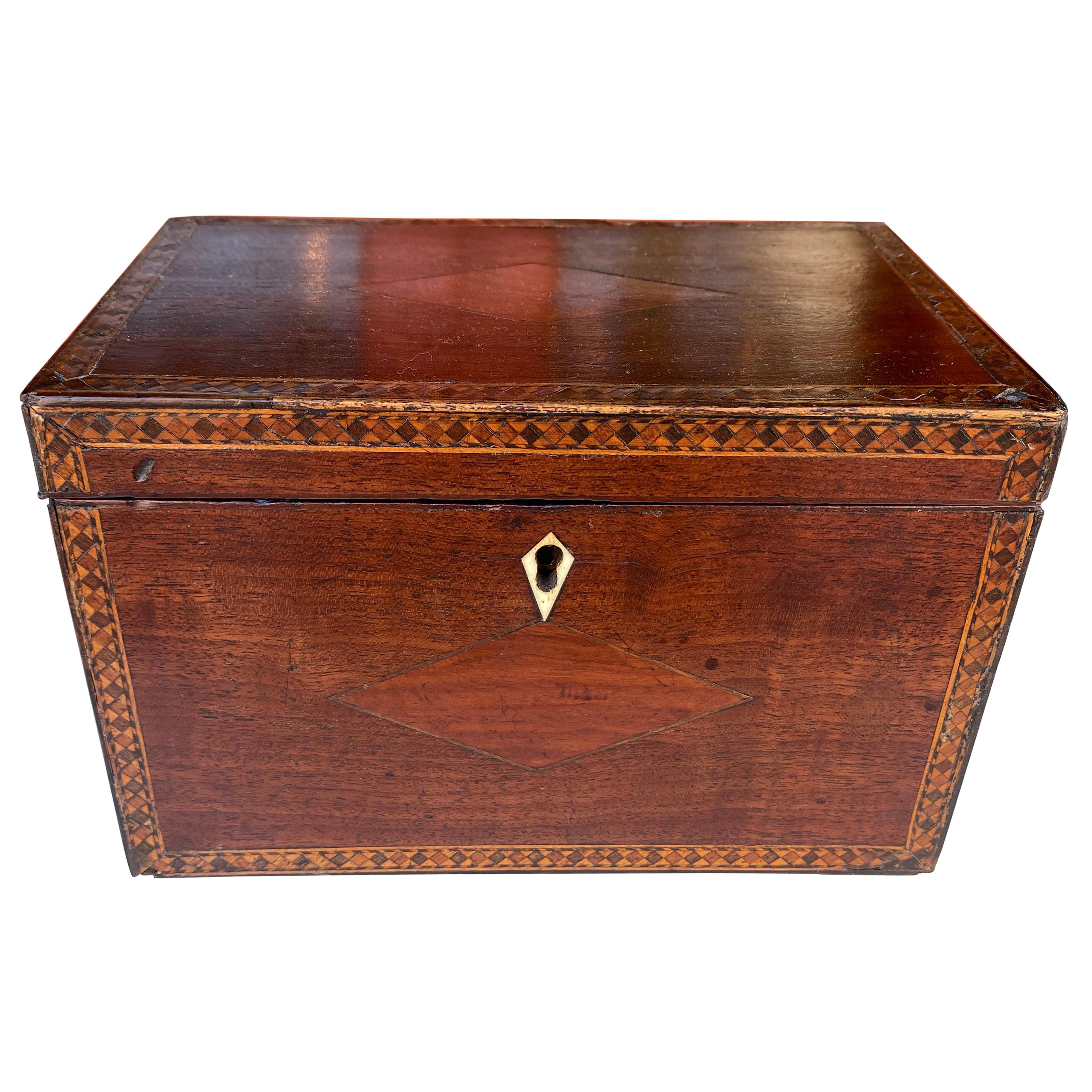 Mahogany Inlaid Tea Caddy