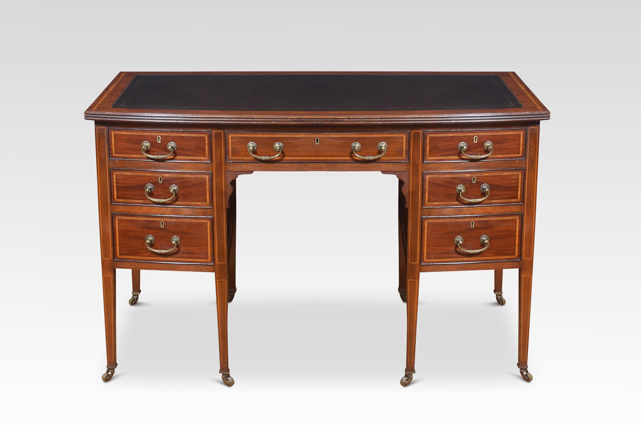 British Mahogany inlaid writing desk For Sale