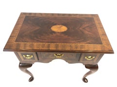 Mahogany Inlay 3 Drawer Flame Mahogany Low Boy Chest of Drawers