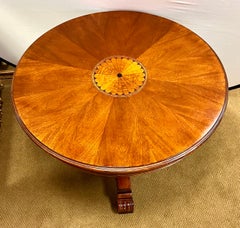 Mahogany Inlay Round Round Center Foyer Table