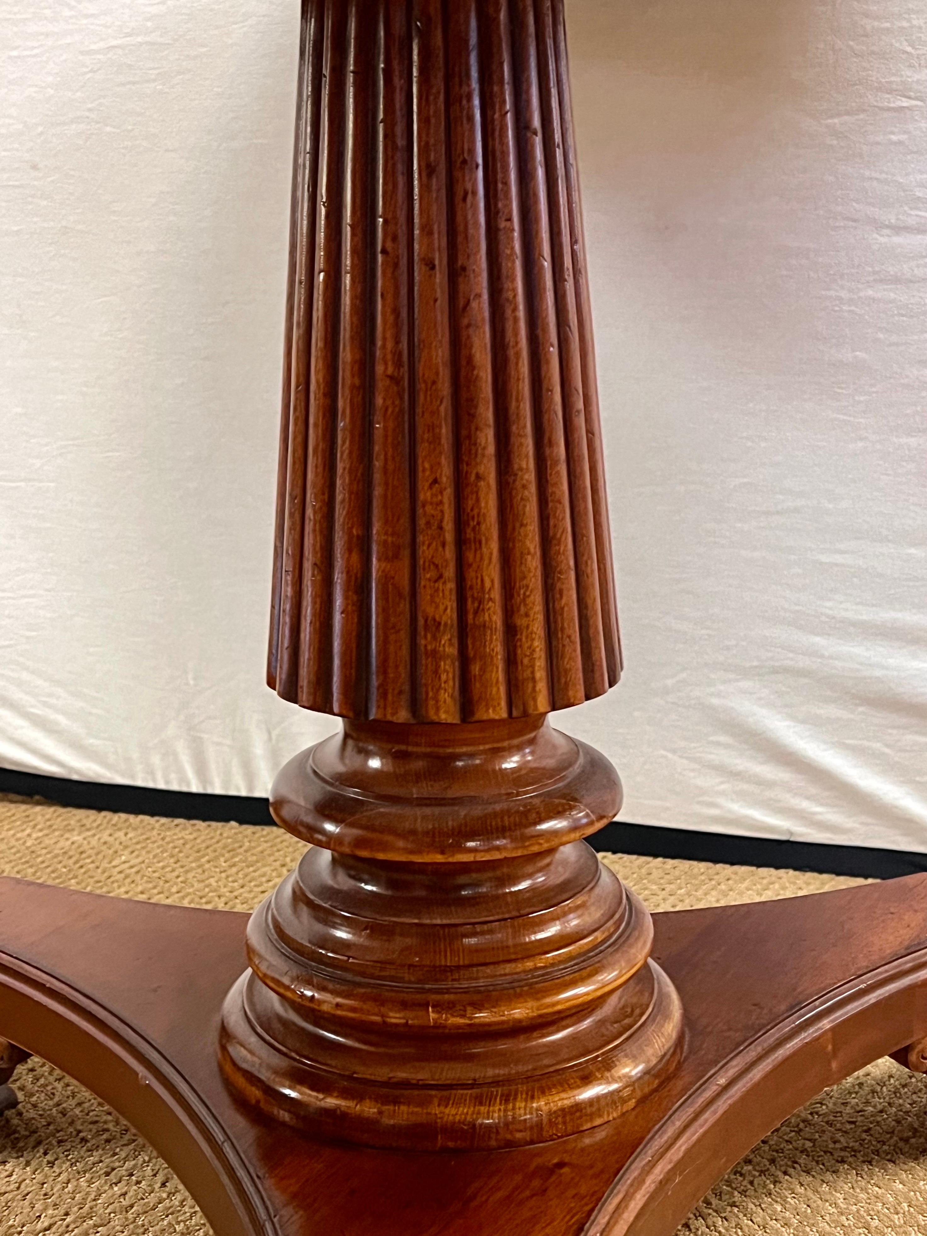 American Mahogany Inlay Round Round Center Foyer Table