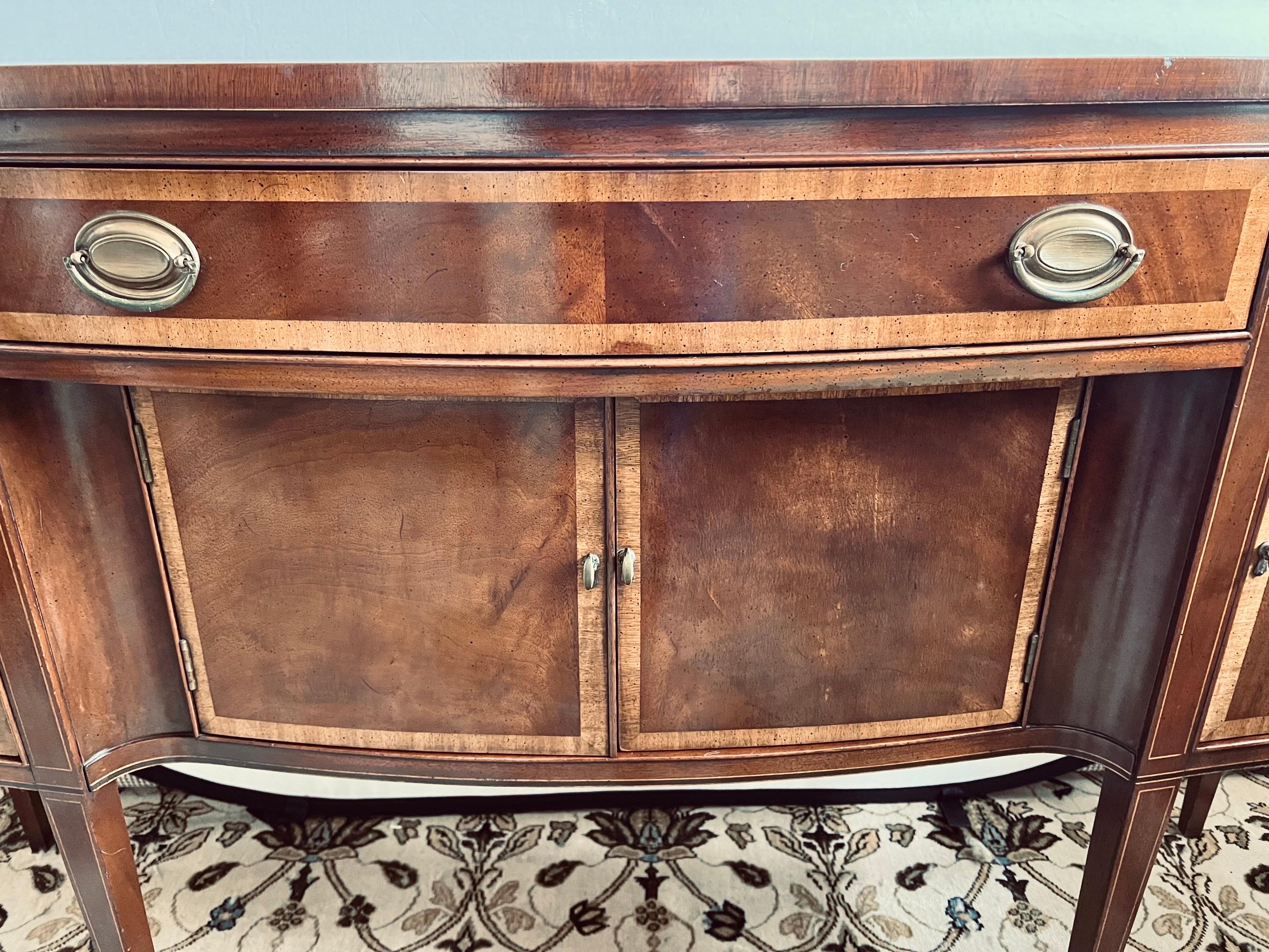 Federal Mahogany Inlay Sideboard Buffet Server Credenza by Hickory Chair
