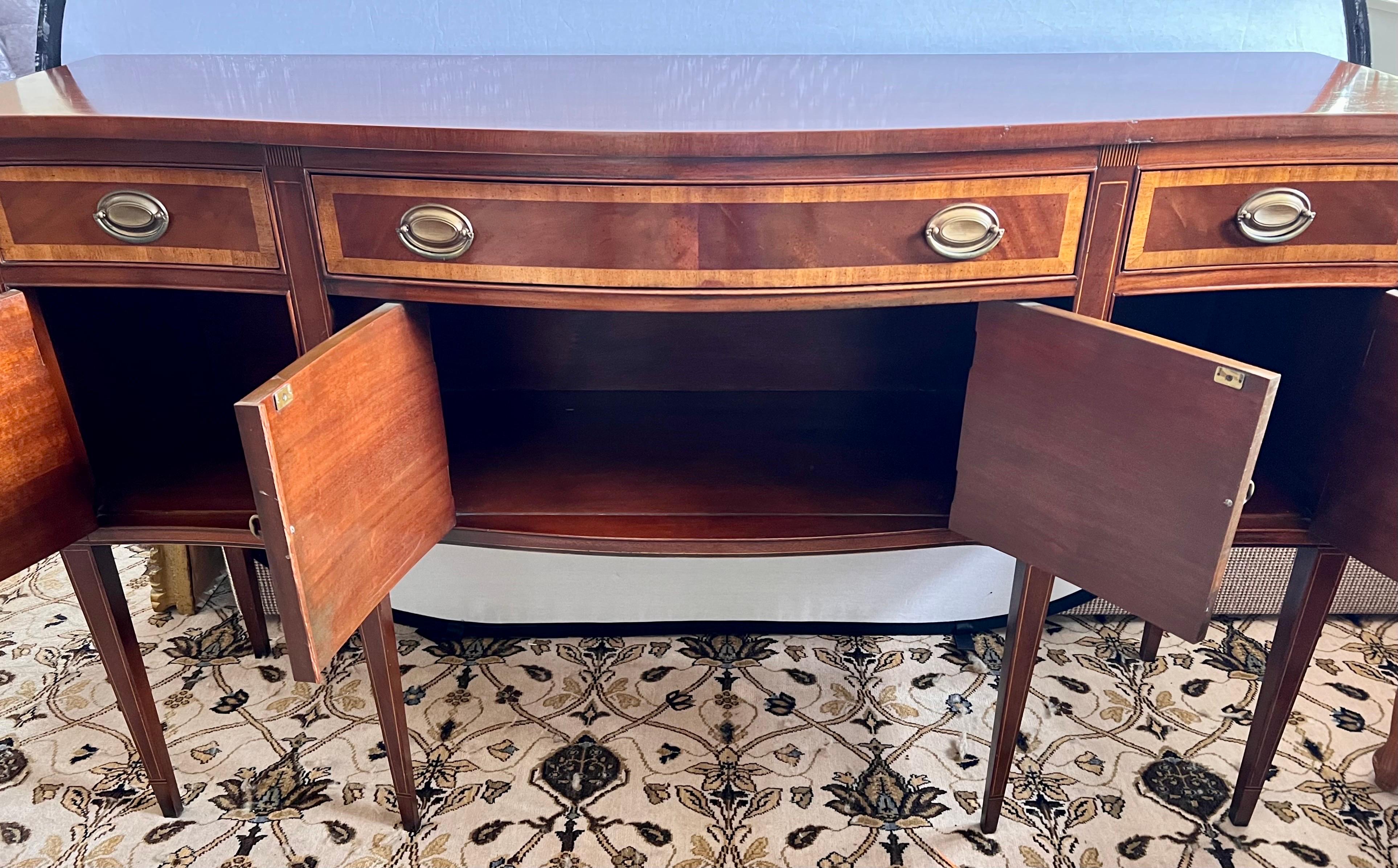 American Mahogany Inlay Sideboard Buffet Server Credenza by Hickory Chair