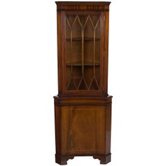 Vintage Mahogany Inverted Bow Front Corner Cabinet Cupboard