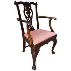 Mahogany Irish Armchair with Thistle Motif, circa 1780
