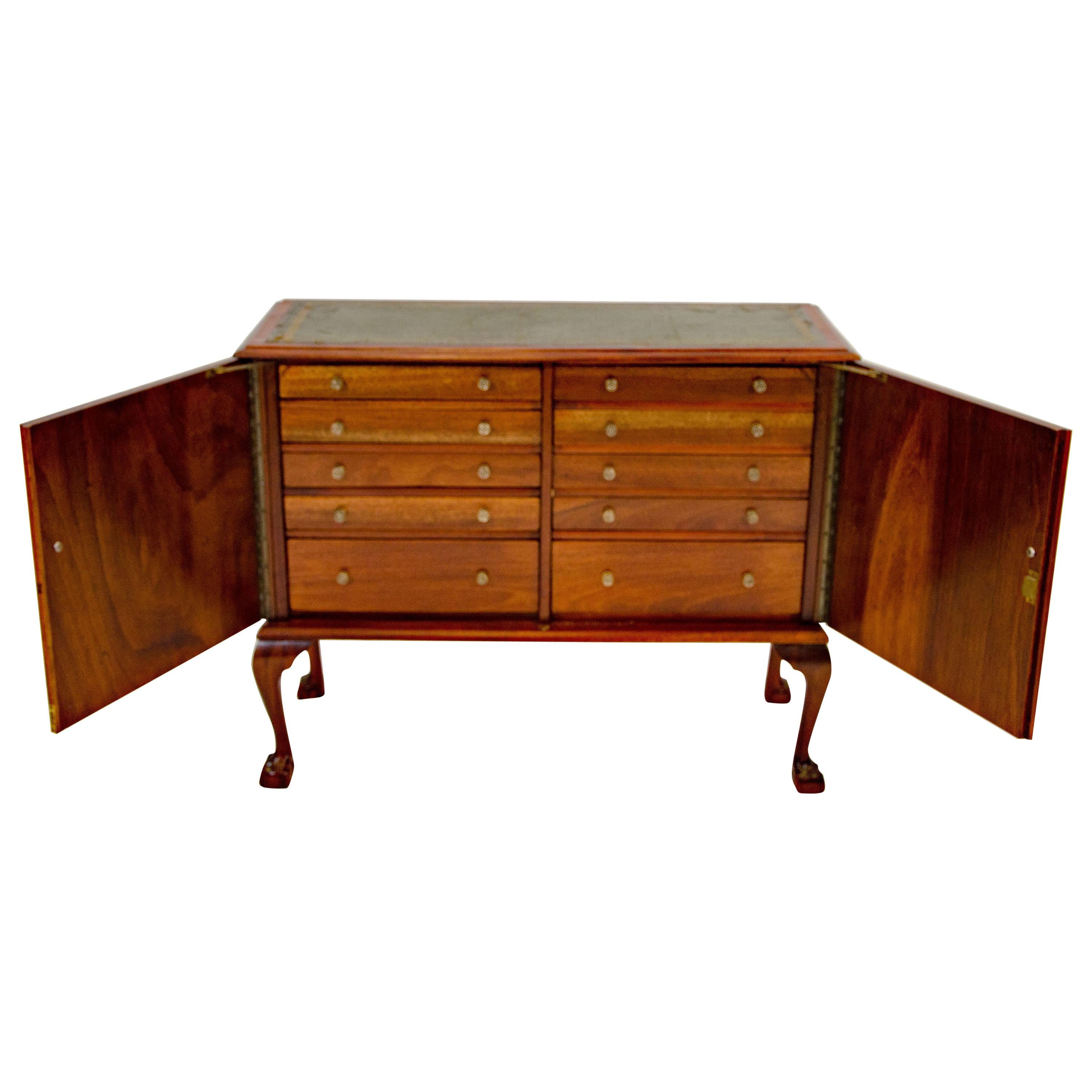 Mahogany Jewelry, Silverware Cabinet