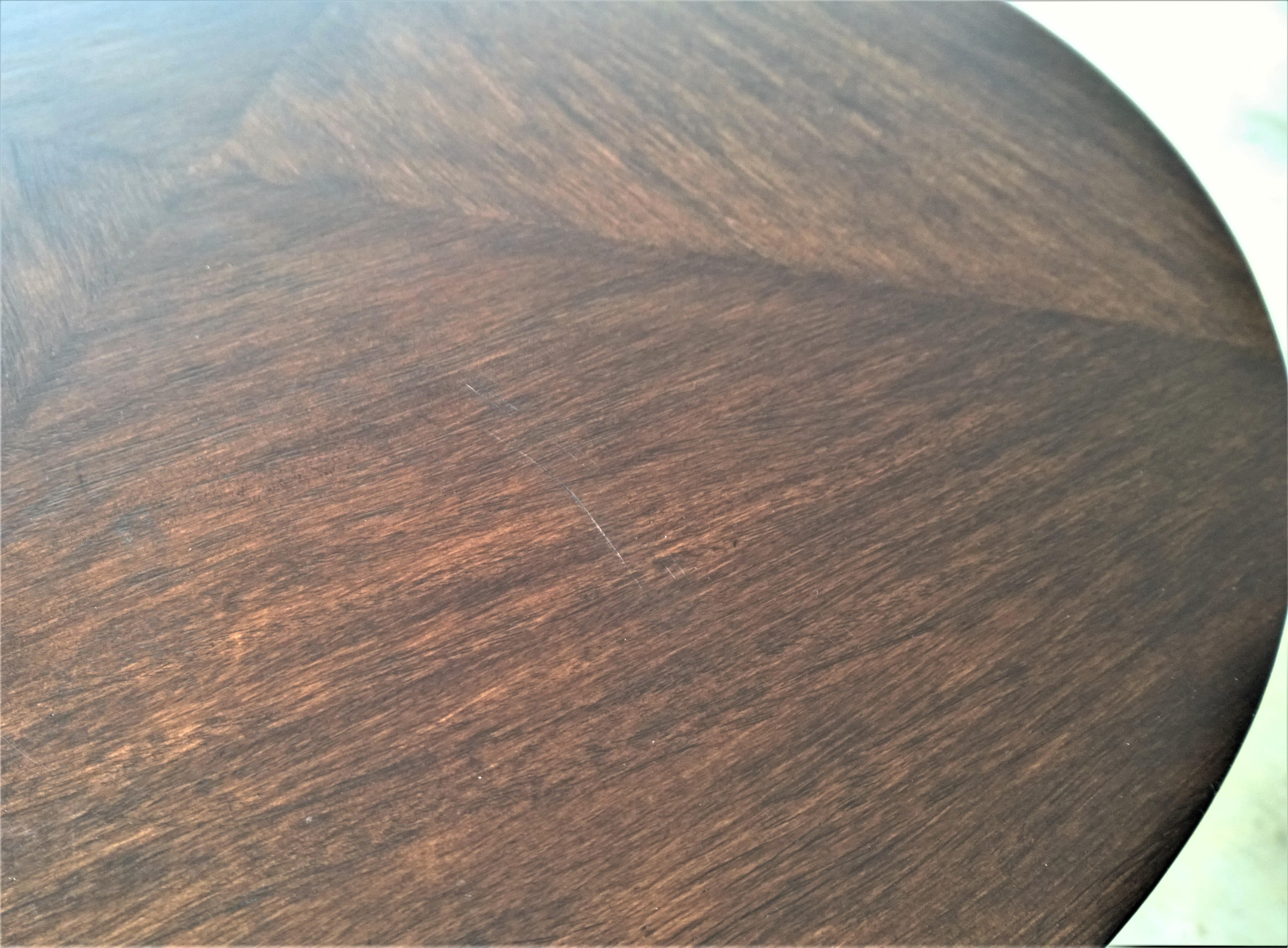 Mahogany Johan Tapp Carved Center Corkscrew Pedestal and Round Top Side Table For Sale 8