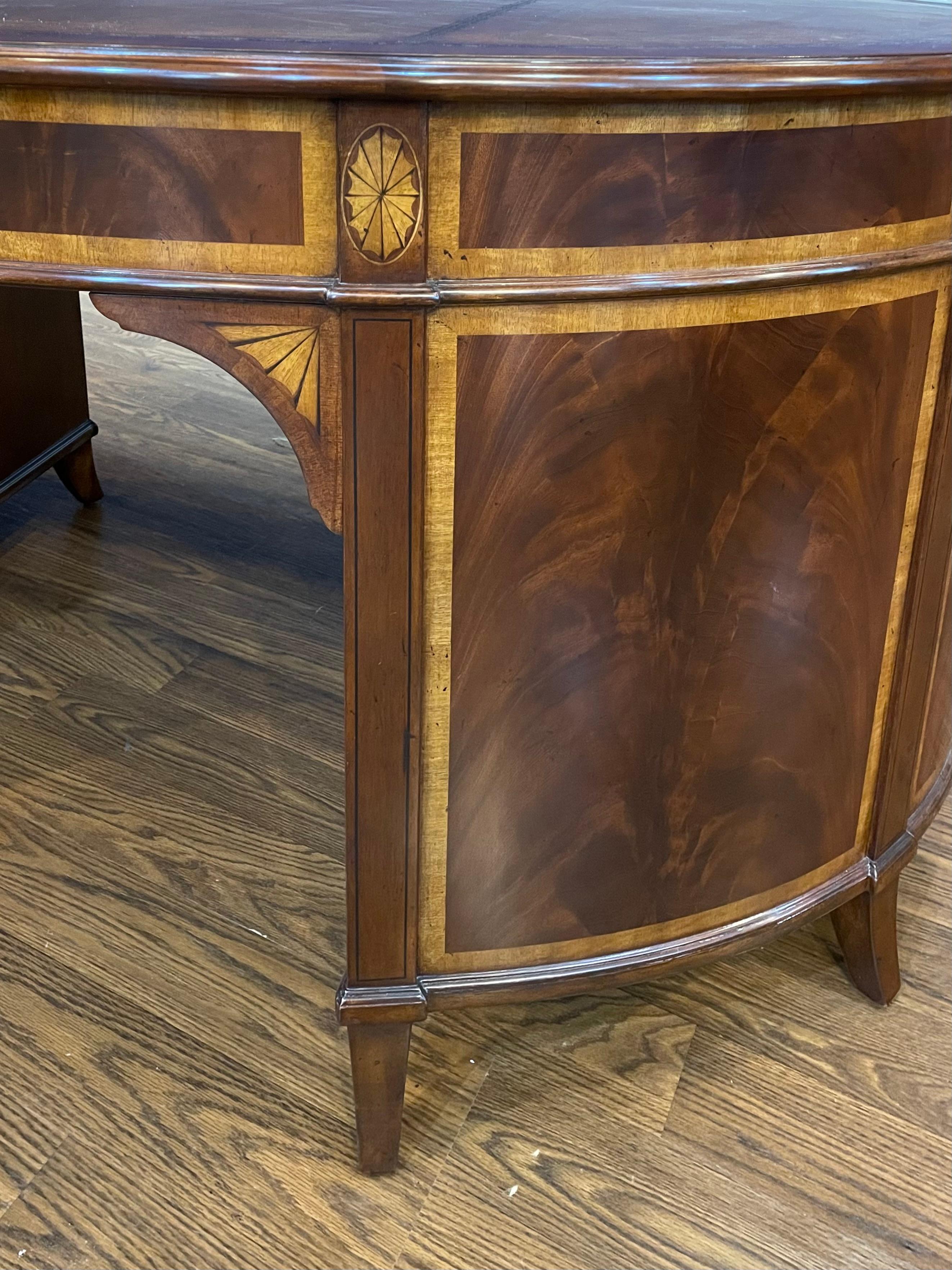 Mahogany Kidney Shaped Desk by Leighton Hall For Sale 1