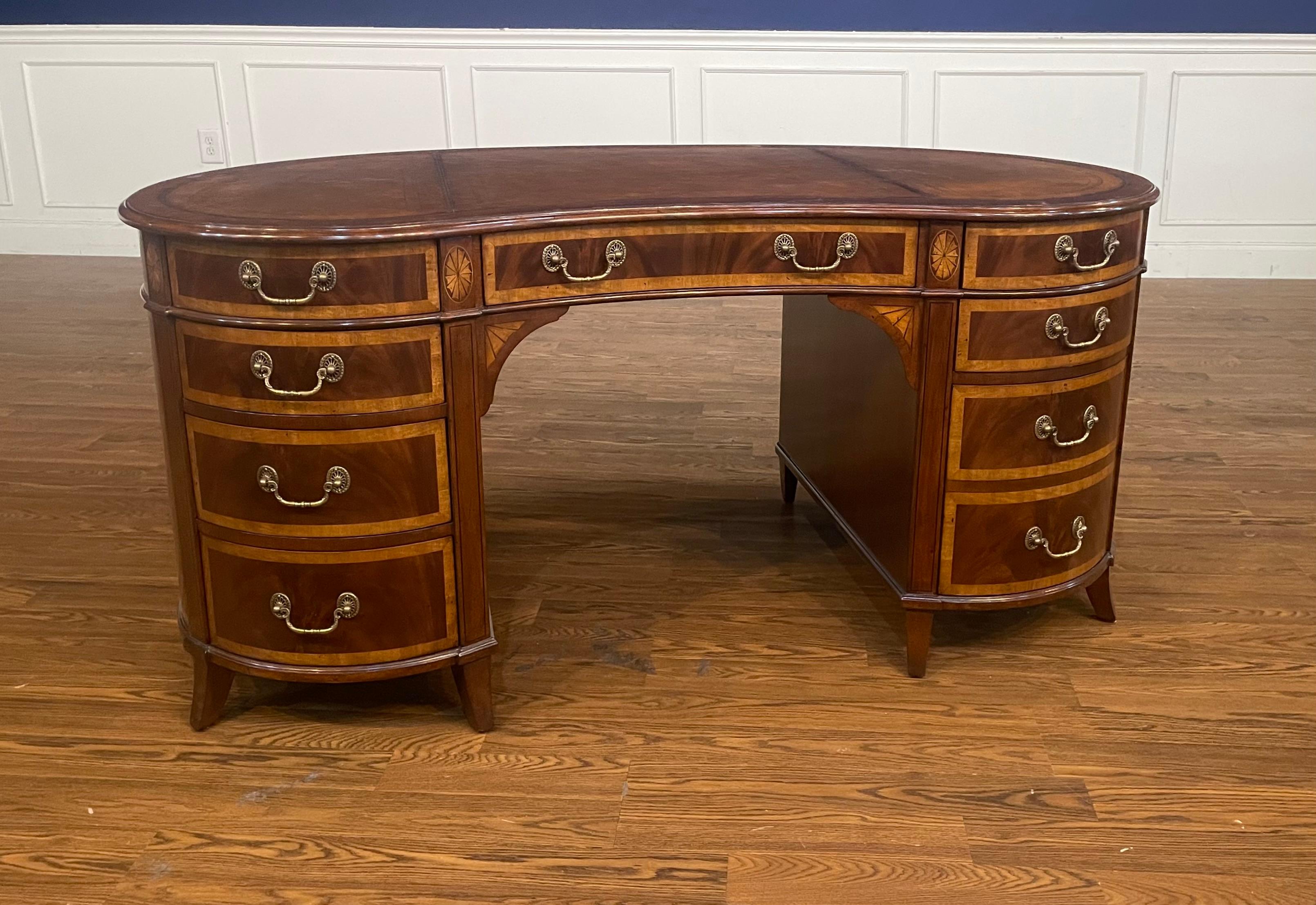 kidney shaped desk with drawers