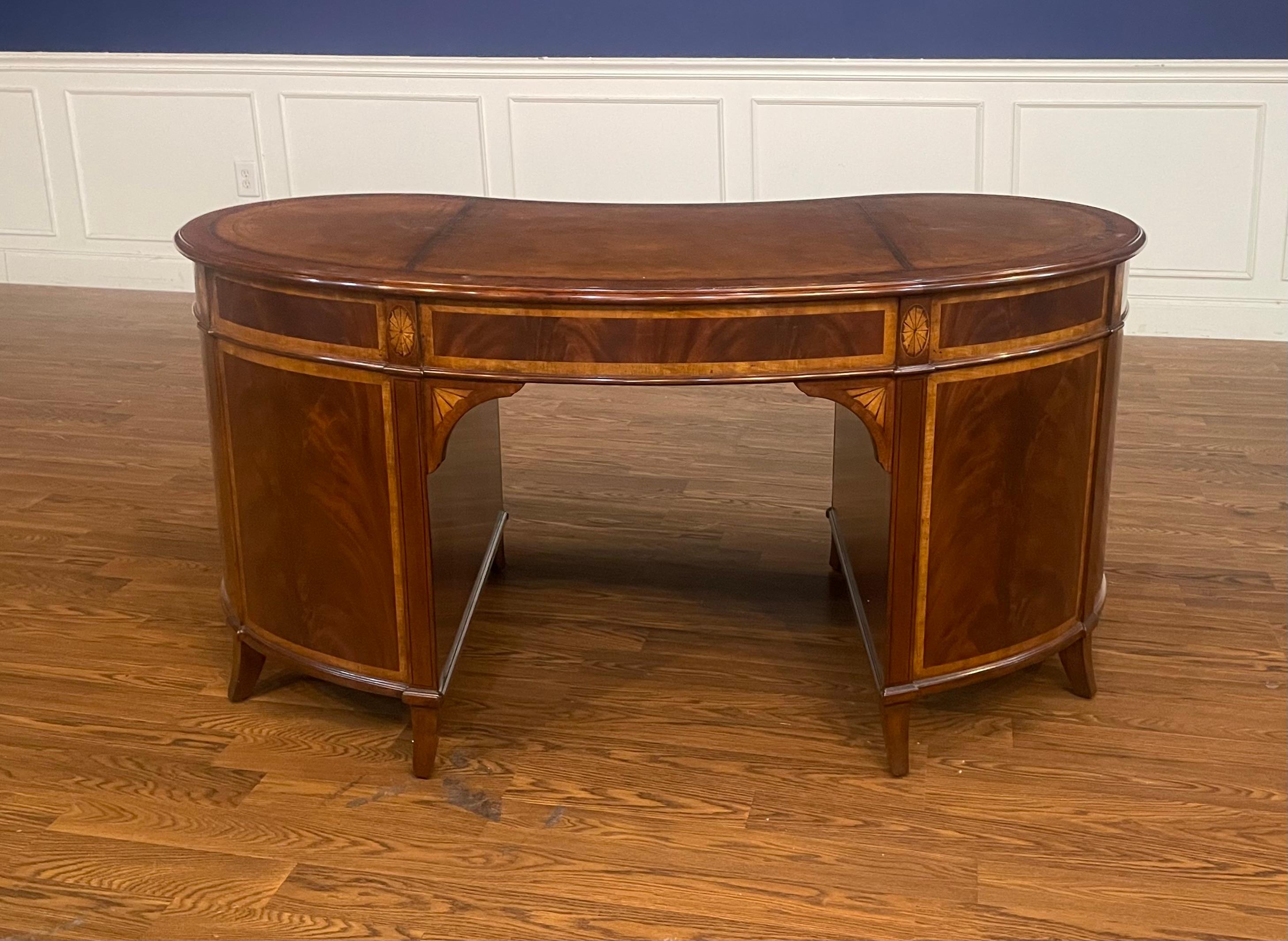 Mahogany Kidney Shaped Desk by Leighton Hall In New Condition For Sale In Suwanee, GA