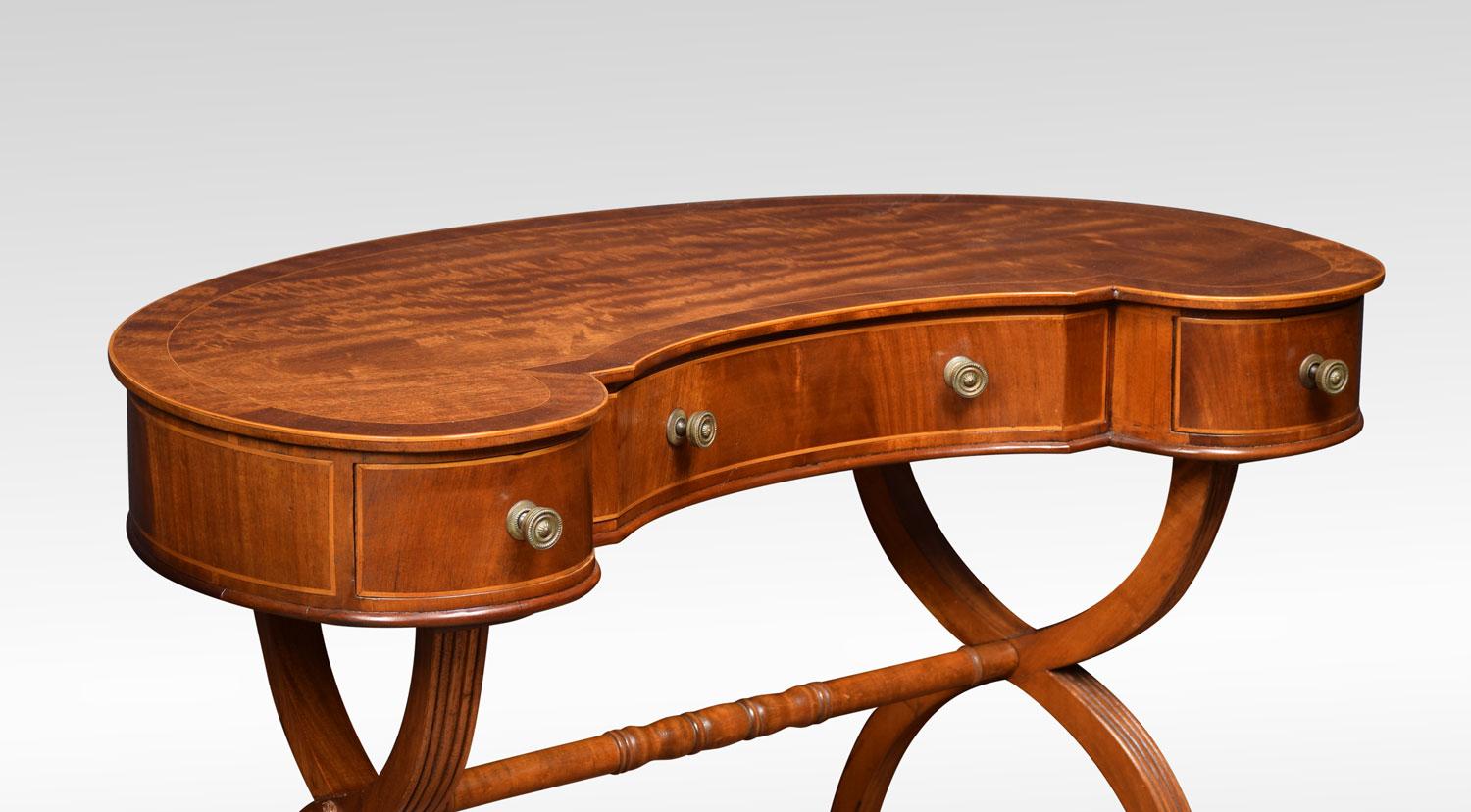 British Mahogany Kidney Shaped Lady’s Dressing Table