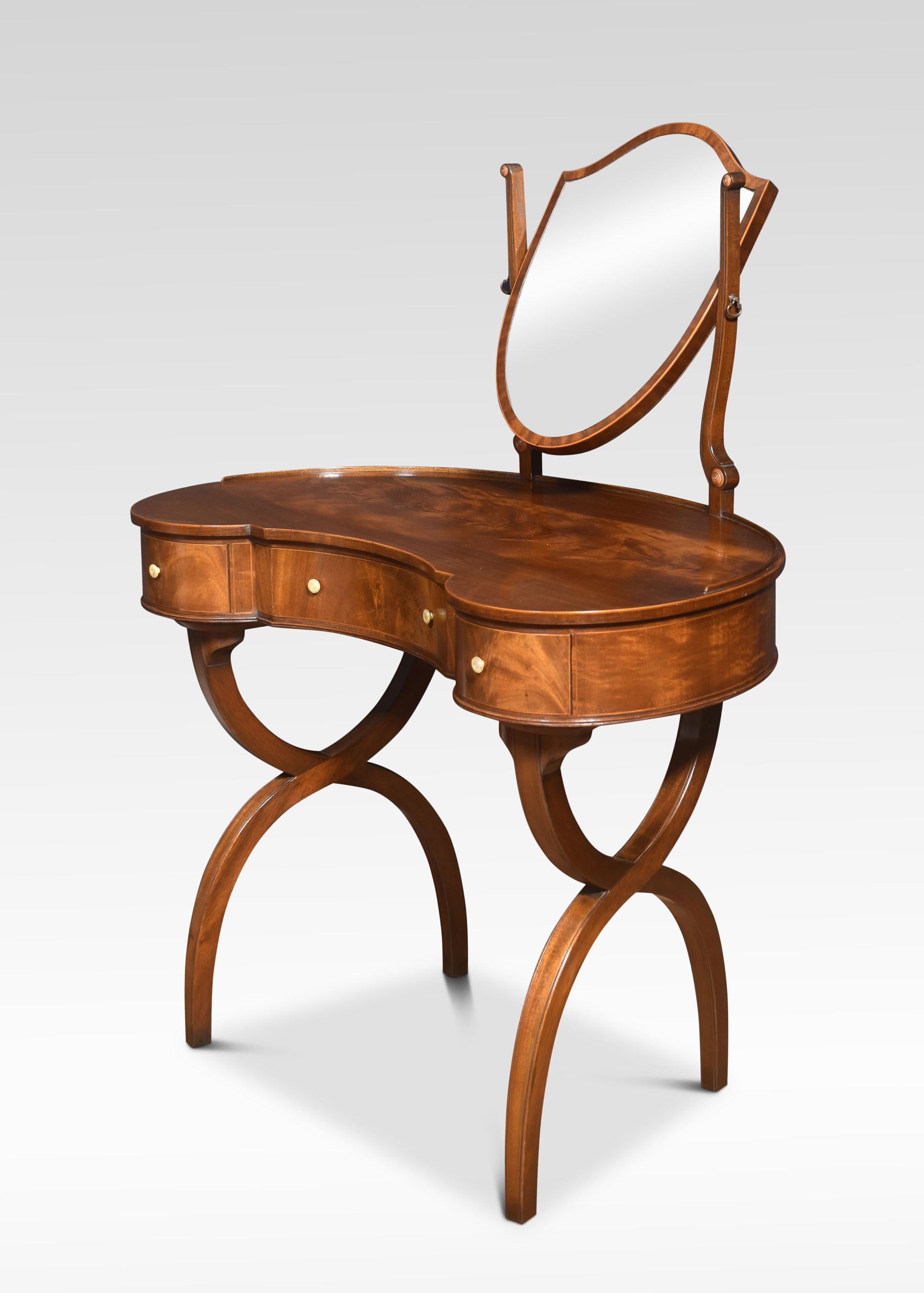 20th Century Mahogany kidney shaped lady’s dressing table