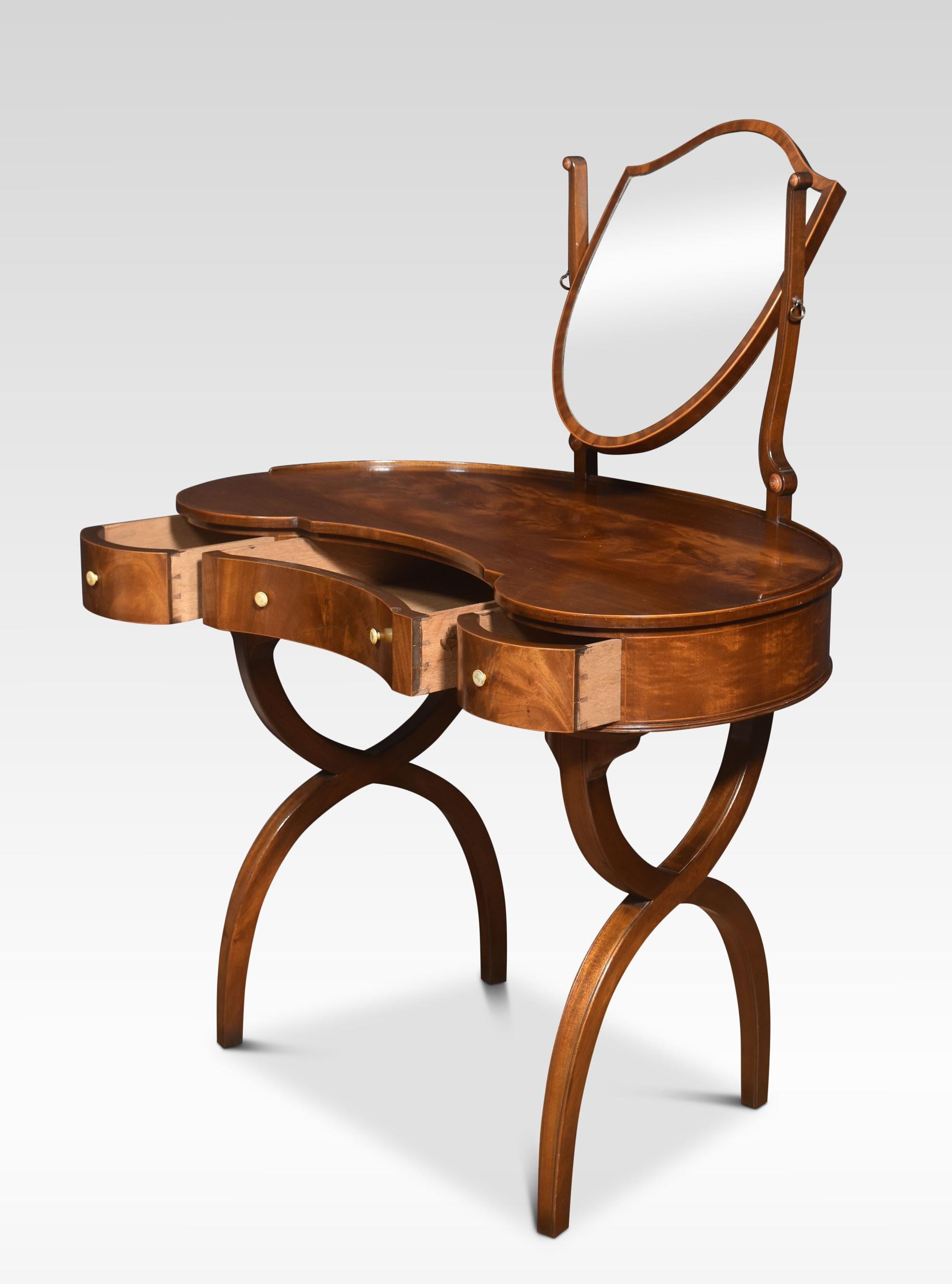 Wood Mahogany kidney shaped lady’s dressing table