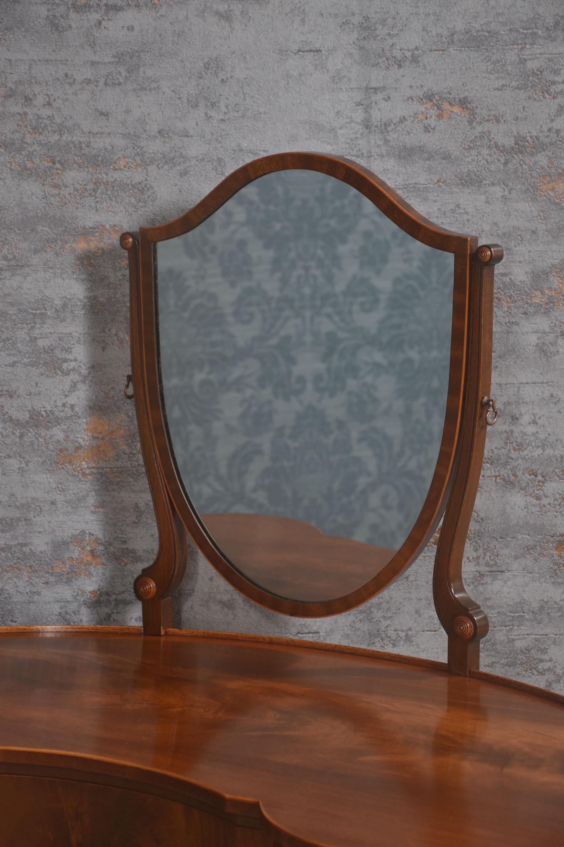 Wood Mahogany kidney shaped lady’s dressing table