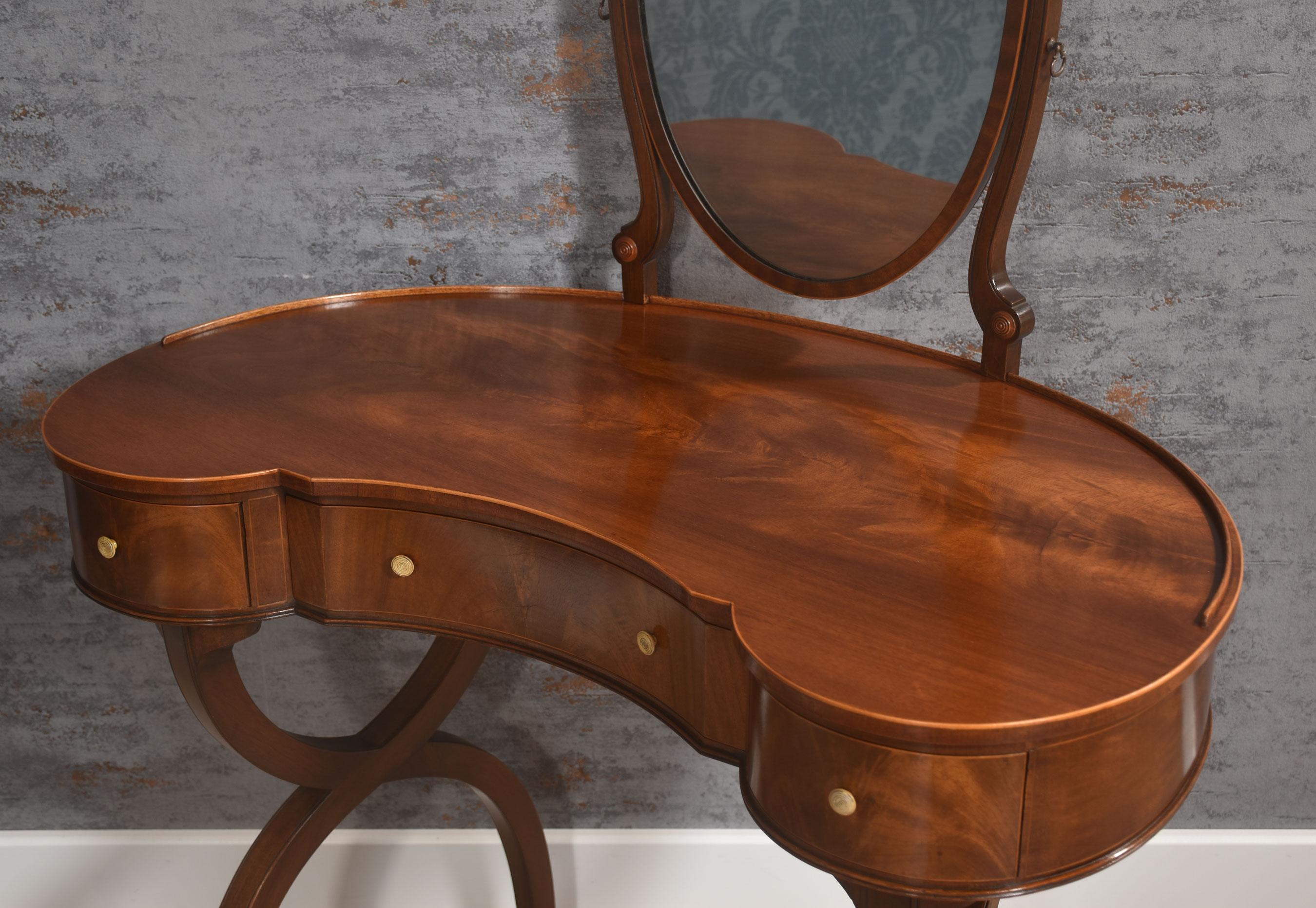 Mahogany kidney shaped lady’s dressing table 1